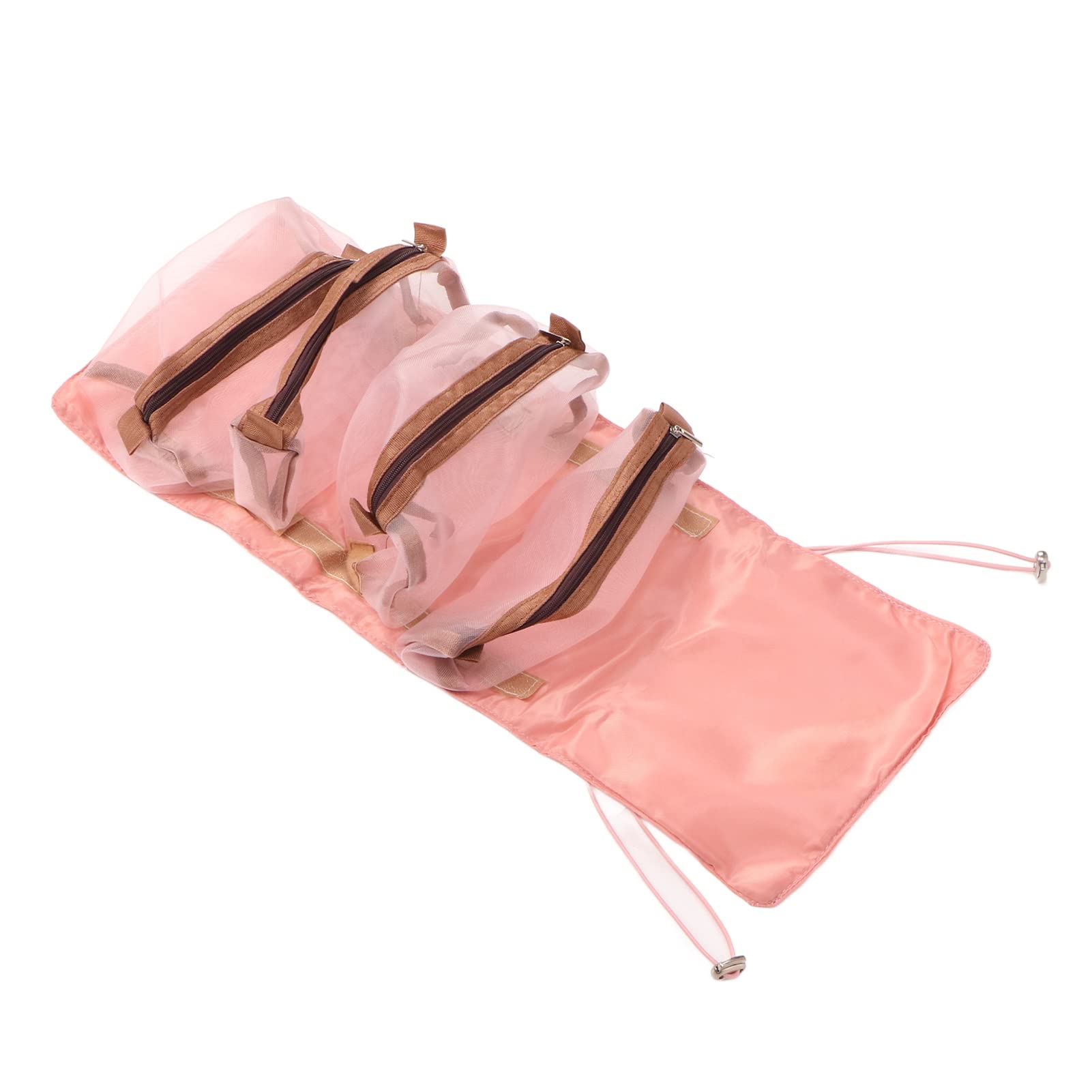 EVTSCan Detachable 4-in-1 Foldable Cosmetic Bag with Hook & Loop - Multifunctional Hanging Makeup Organizer for Travel, Gym & Home (Pink) | Perfect for Outdoor Adventures, Daily Use & Storage