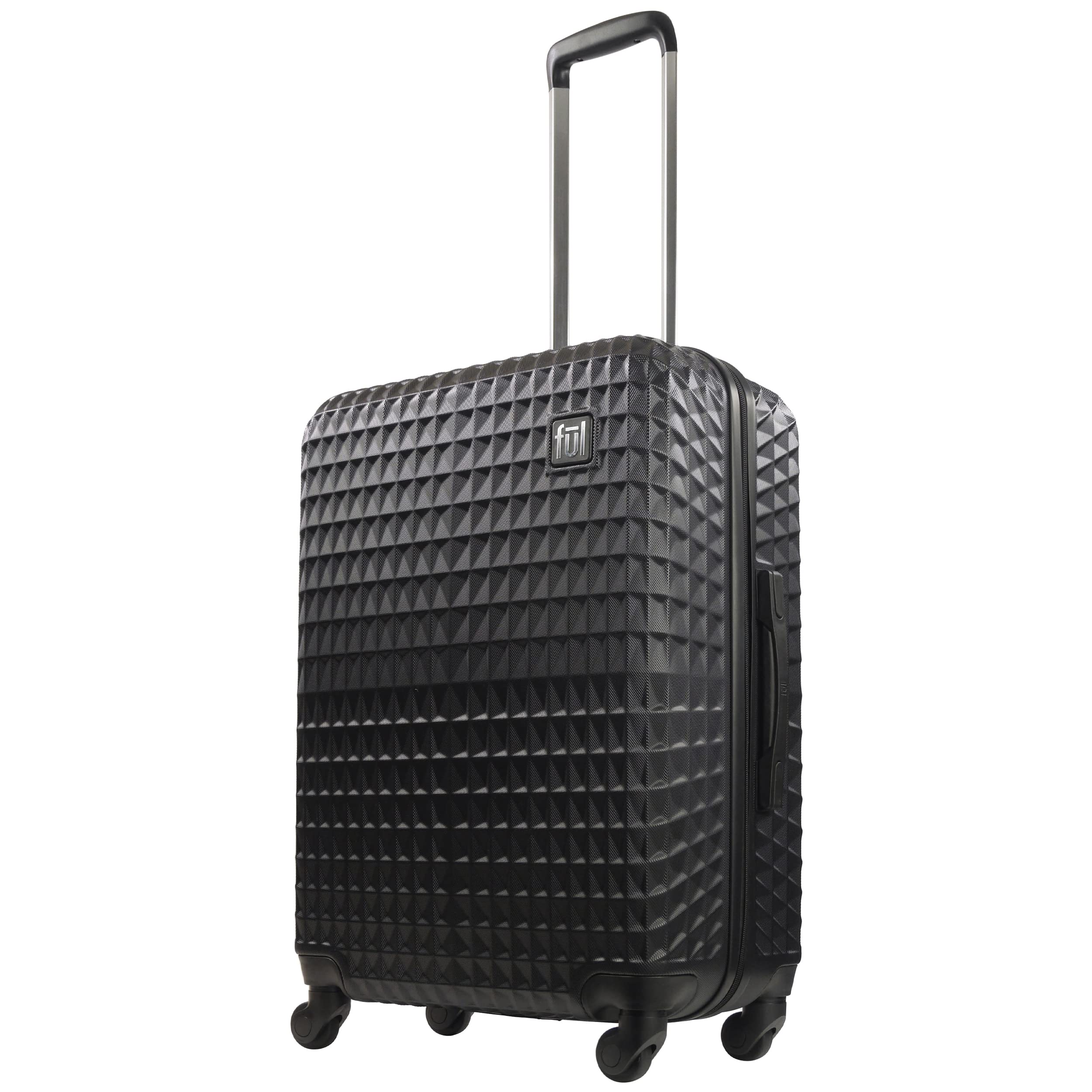 FUL Geo 26 Inch Hardshell Rolling Luggage with 360° Spinner Wheels - Lightweight Expandable Carry On Suitcase for Travel, Business Trips & Weekend Getaways (Black)