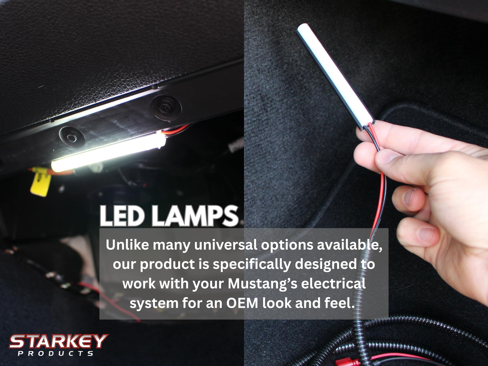 Starkey LED Footwell Lighting Kit for Ford Mustang 2015-2025 - Blue Interior Car Lights - Easy Installation & Custom Ambience - Perfect for Night Driving & Car Shows