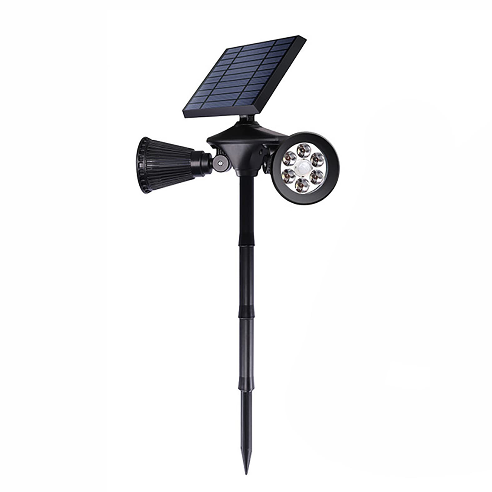 Solar Powered LED Outdoor Motion Sensor Wall Light - Dual Head Security Spotlight for Garden, Lawn, Pathway & Home Exterior Lighting