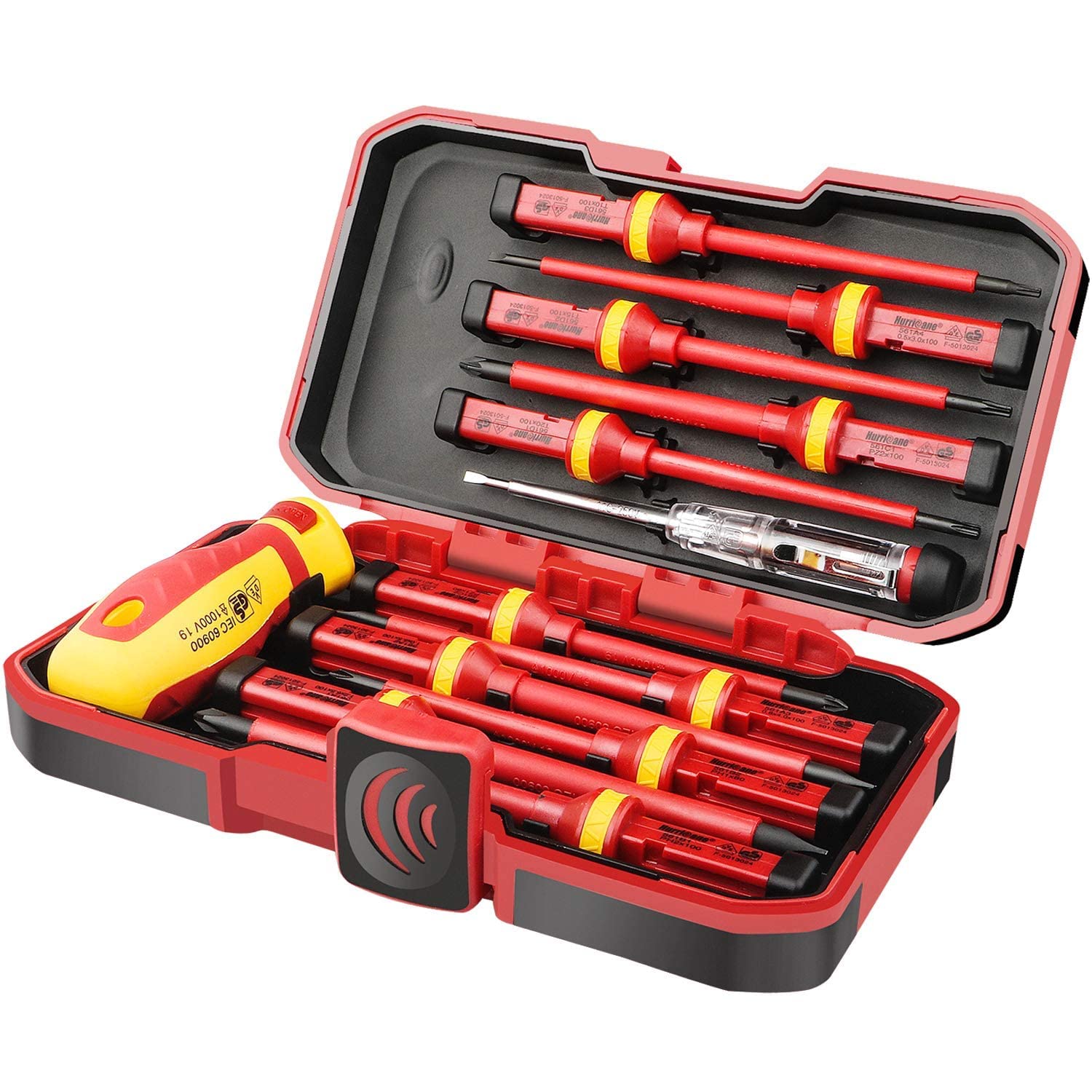 13-Piece 1000V Insulated Electrician Screwdriver Set with 230 Titanium Twist Drill Bits - Professional Electrical Tool Kit for Home Repair, DIY Projects & Industrial Use