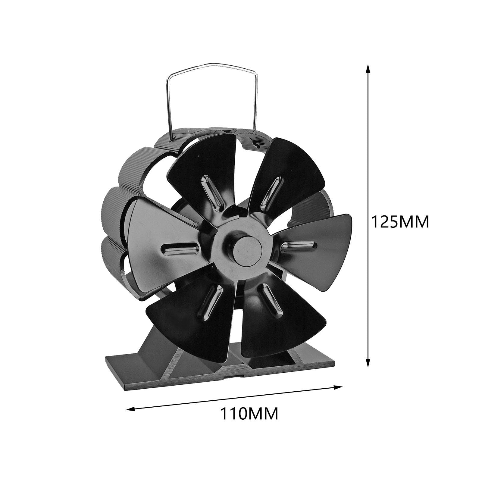 MYCENSE Mini Wood Stove Fan - 6 Vanes, Lightweight & Efficient for Fireplaces