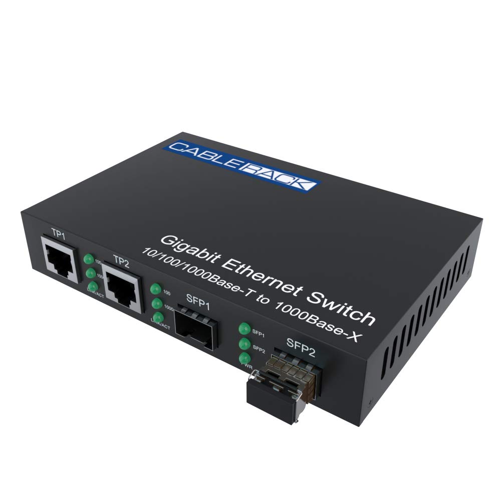 Dual Gigabit Media Converter with SFP Slot - LC Multimode Fiber to Ethernet Converter for High-Speed Network | Perfect for Data Centers, Office Networks & Home Media Streaming