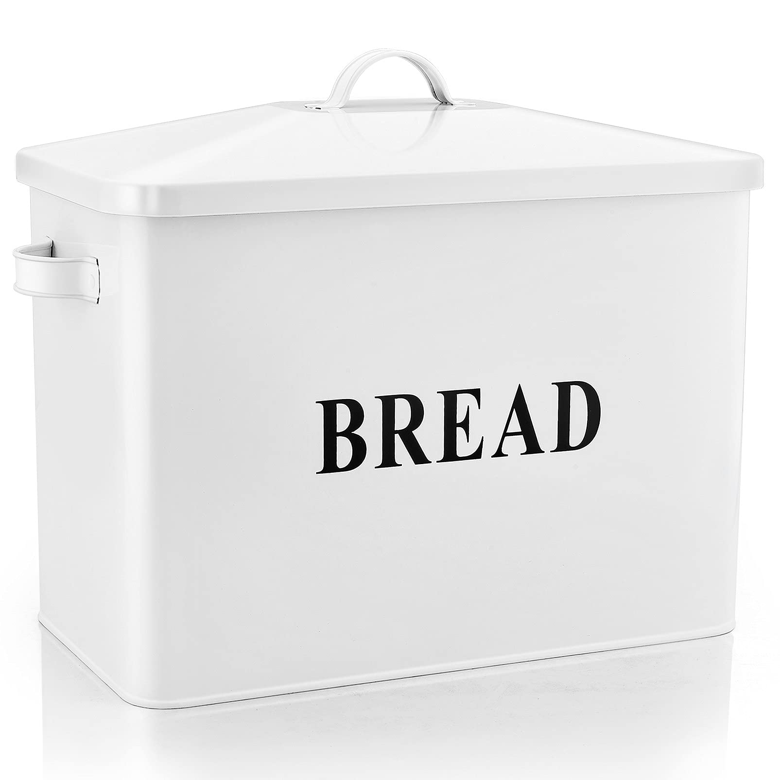 TeamFar Large Metal Bread Box for Kitchen Countertop – 13.1’’ x 11.8’’ x 7.3’’ Modern Farmhouse Bread Storage Container with Lid – Holds 2+ Loaves – Perfect for Bread, Baguettes & Pastries Storage in Home, Bakery or Café
