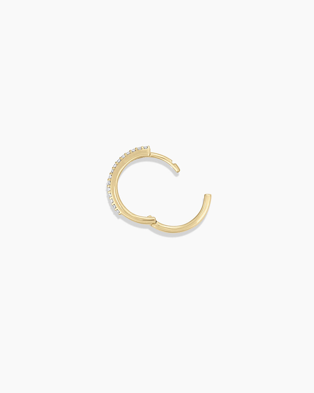 Diamond Double Down Single Huggie Earrings - Elegant Gold Hoop Earrings for Women, Perfect for Everyday Wear & Special Occasions