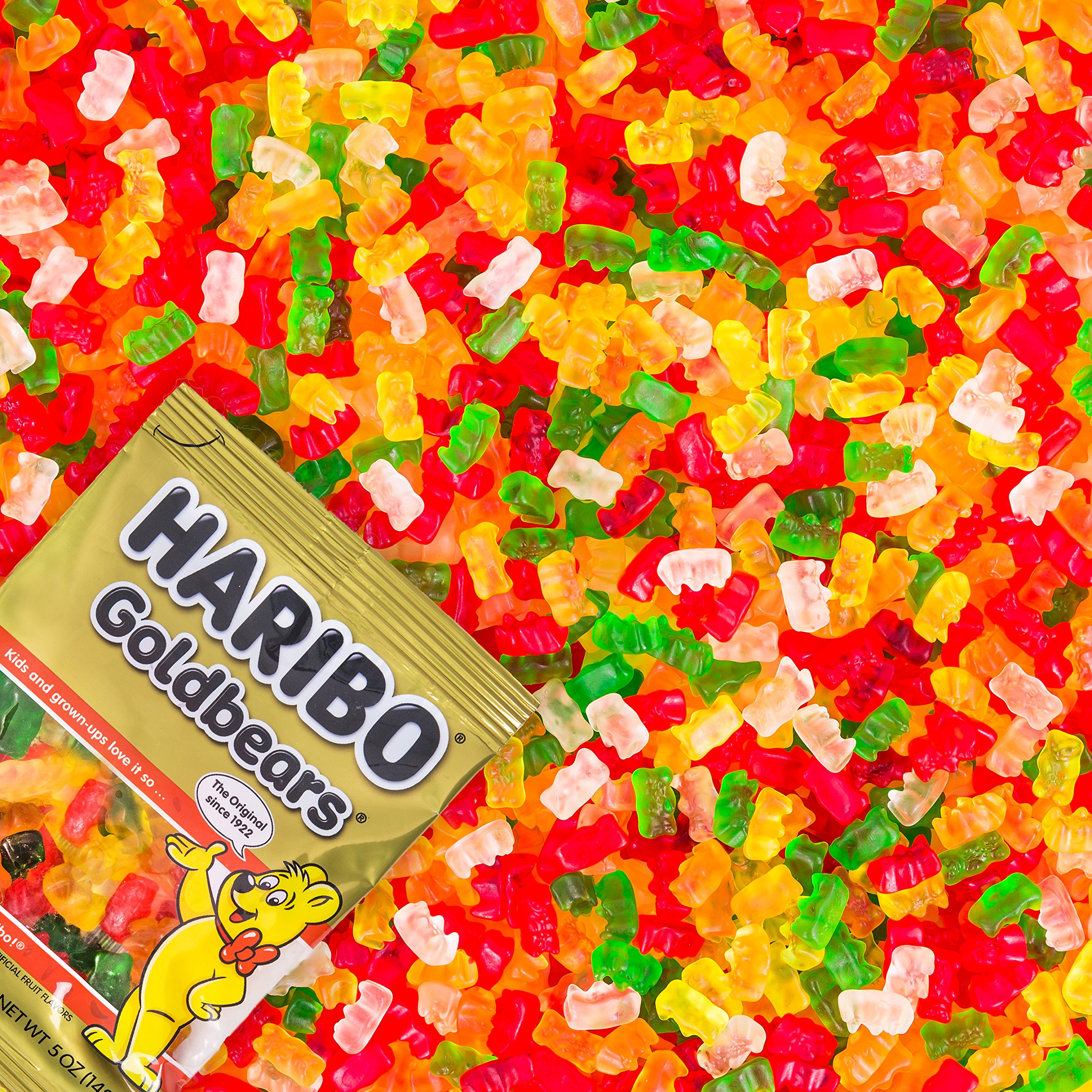 HARIBO Original Goldbears Gummy Candy - 10 oz Stand-Up Resealable Bag (Pack of 8) | Perfect for Halloween Treats, Party Favors & Office Snacks