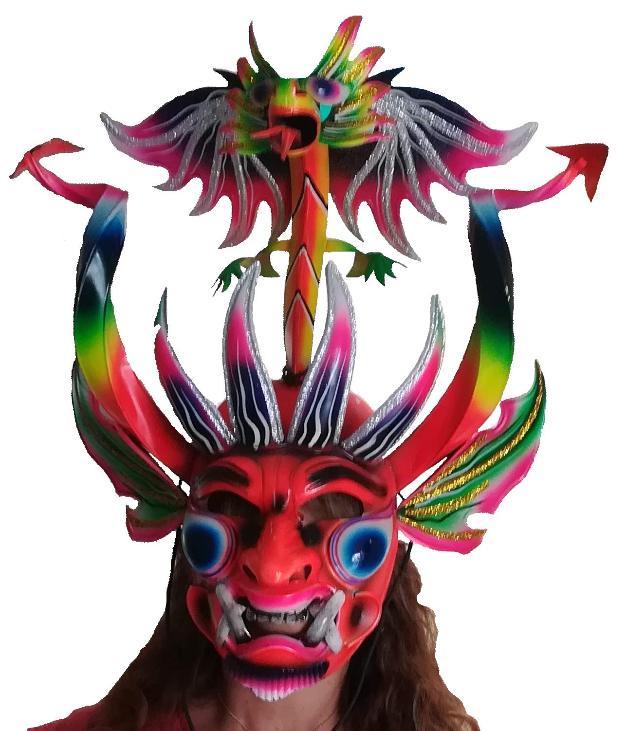 Authentic Peruvian Folklore Dance Mask - Handcrafted Ayacucho Carnival Mask in Vibrant Colors | Perfect for Cultural Events & Costume Parties