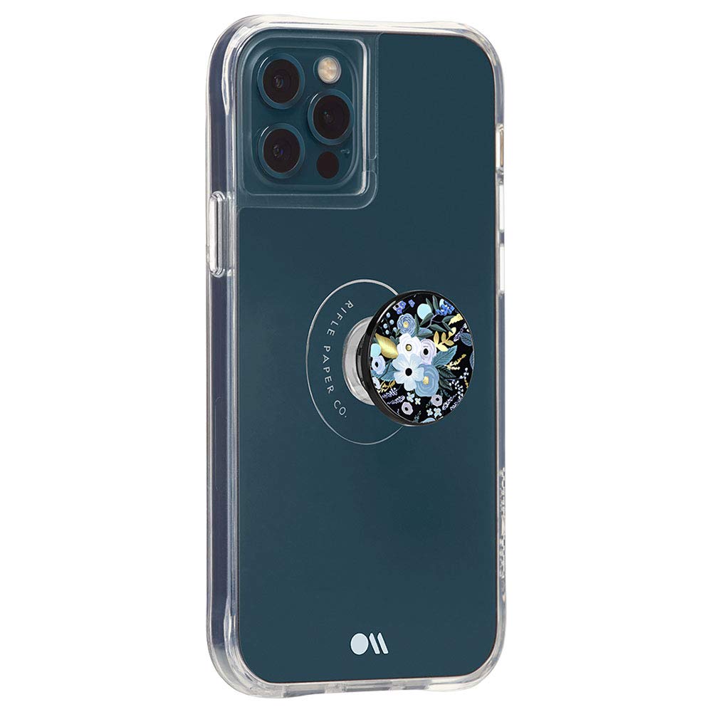 Rifle Paper Co Minis Phone Grip with Suction Cup - For iPhone 16/15/14/13/12 & Galaxy S24 - Garden Party Blue - Perfect for Hands-Free Viewing & Video Calls