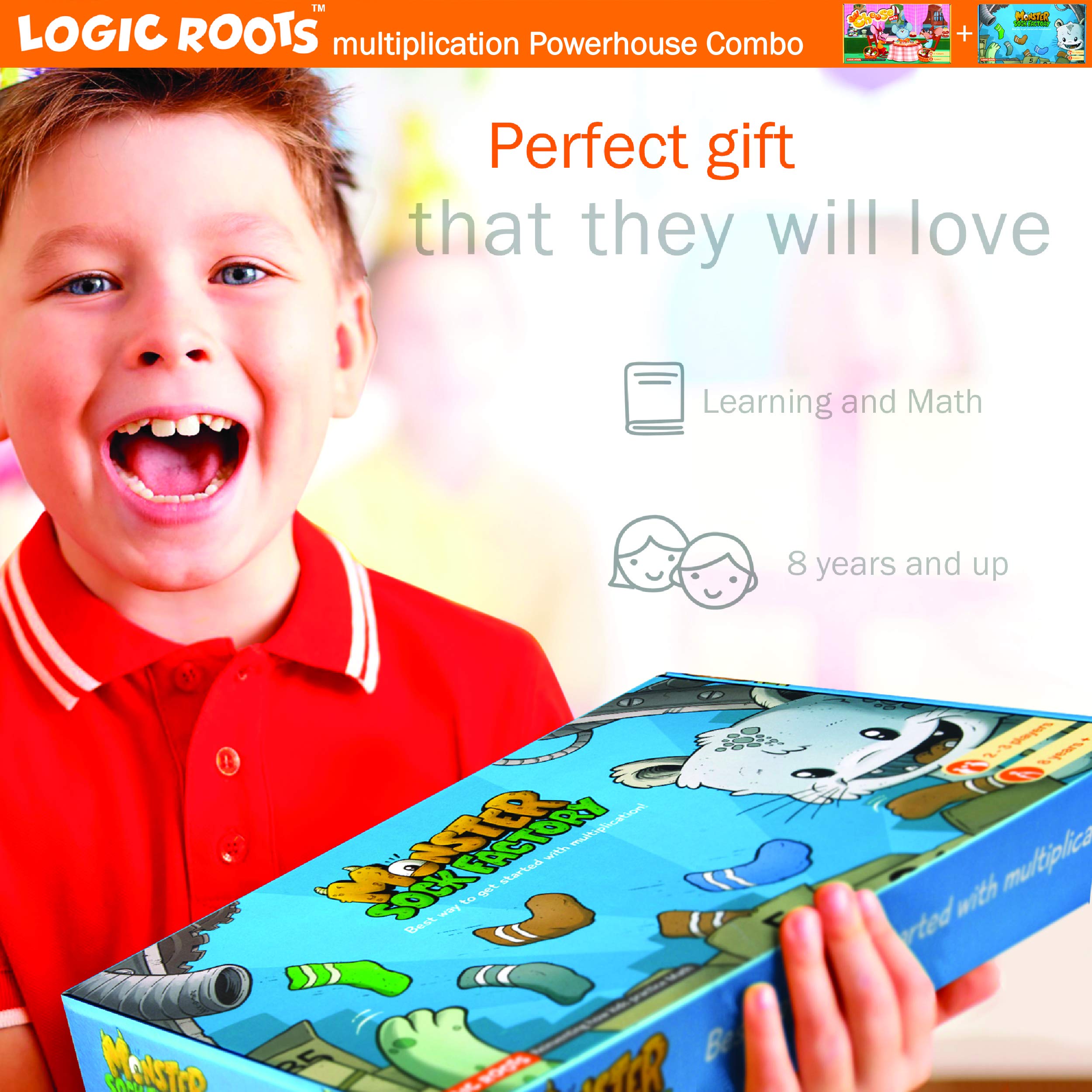 2 Fun Math Multiplication Games for Kids 8-12 | Learn Times Tables with Say Cheese Café & Monster Sock Factory | Educational Board Games for Classroom & Homeschool Learning