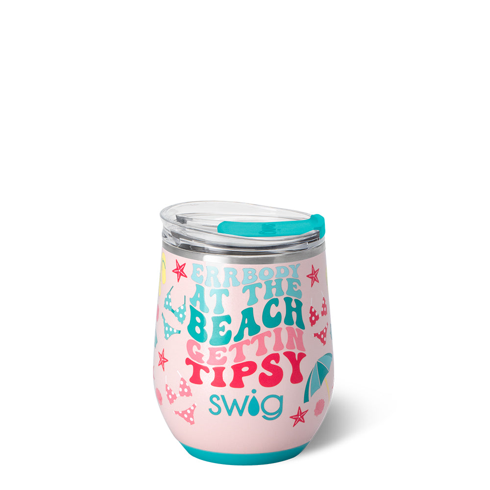 Errbody At The Beach Stemless Wine Glass 12oz - Perfect for Pool Parties, Beach Vacations & Summer Gatherings