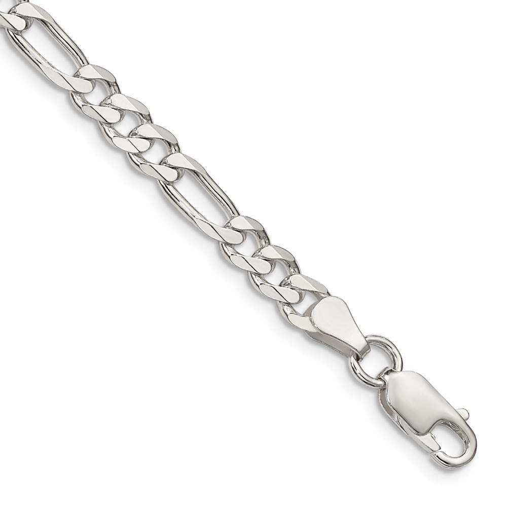 925 Sterling Silver 5.5mm Figaro Link Chain Anklet - Dainty Adjustable Ankle Bracelet for Women | Perfect for Summer, Beach, Vacation & Everyday Wear