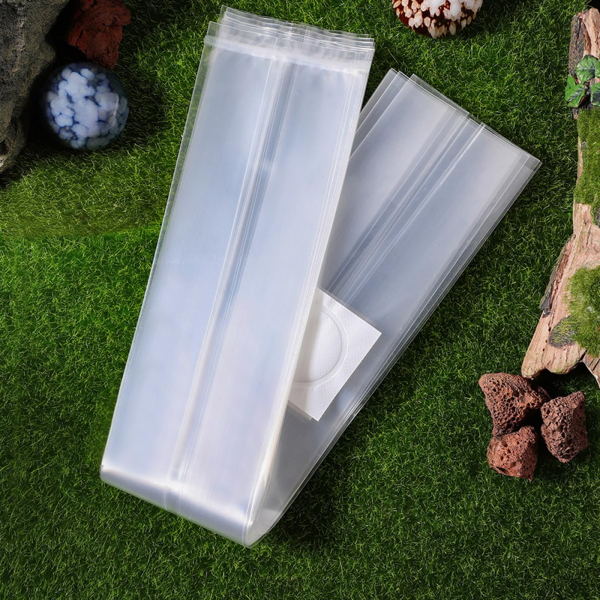 Happyyami 100 Pack Mushroom Grow Bags - Autoclavable PP Seal Bags for Spawning & CO2 Cultivation | Vegetable Plant Pots, Lockable Fruit Bags | Ideal for Home Gardening, Organic Farming & Mushroom Waxing Projects