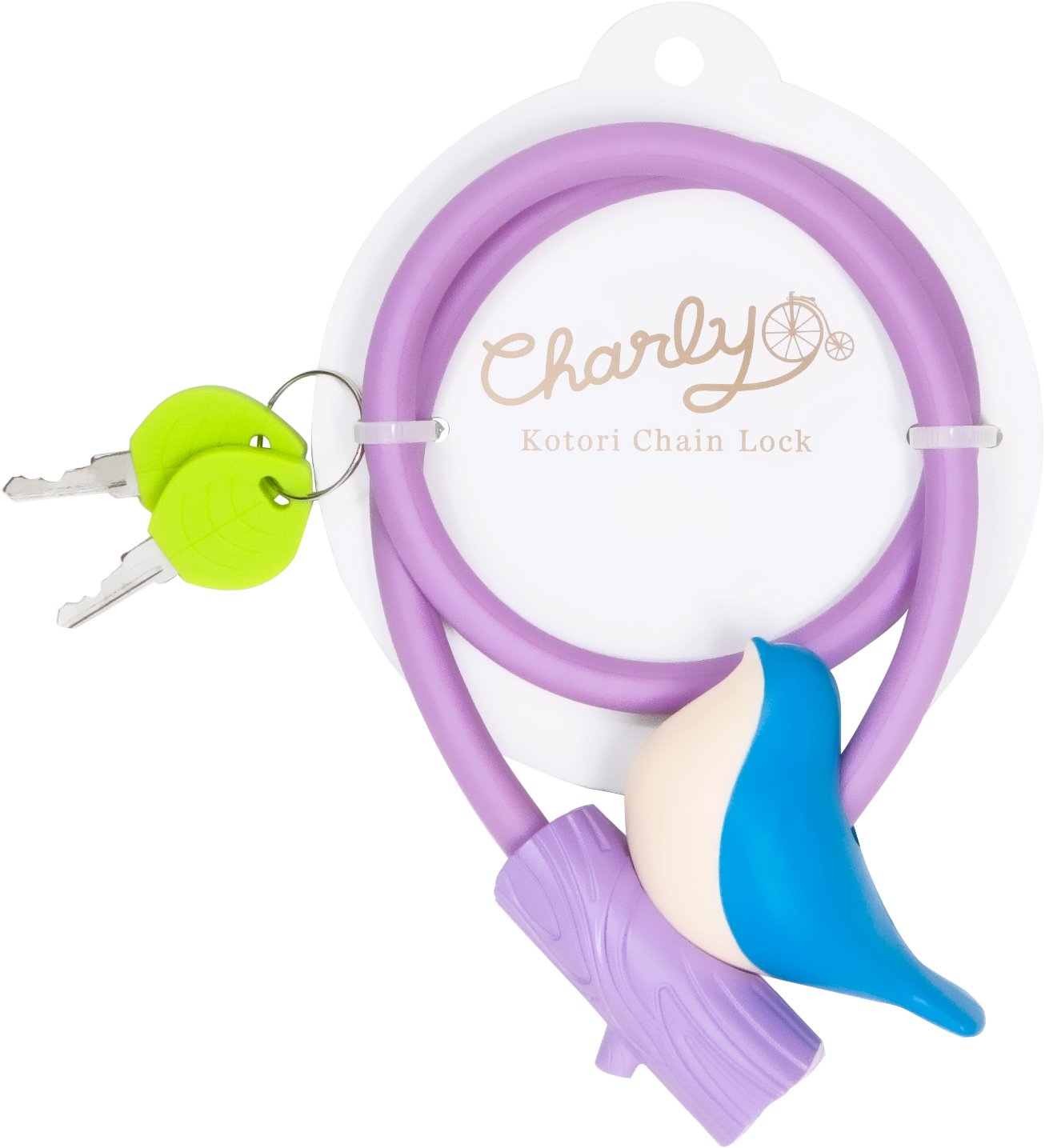 Charly Kotori Premium Bike Lock - Purple, Heavy Duty Anti-Theft Bicycle Security for Urban Commuters & Outdoor Cycling