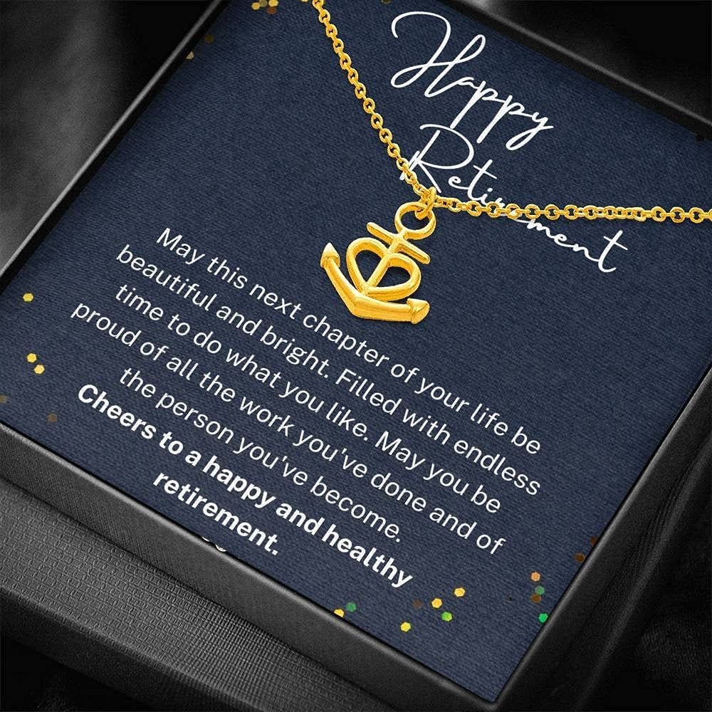 Personalized Heart Anchor Necklace - Handmade Retirement Gift for Women & Navy Colleagues - Perfect for Farewell Parties & Job Transitions