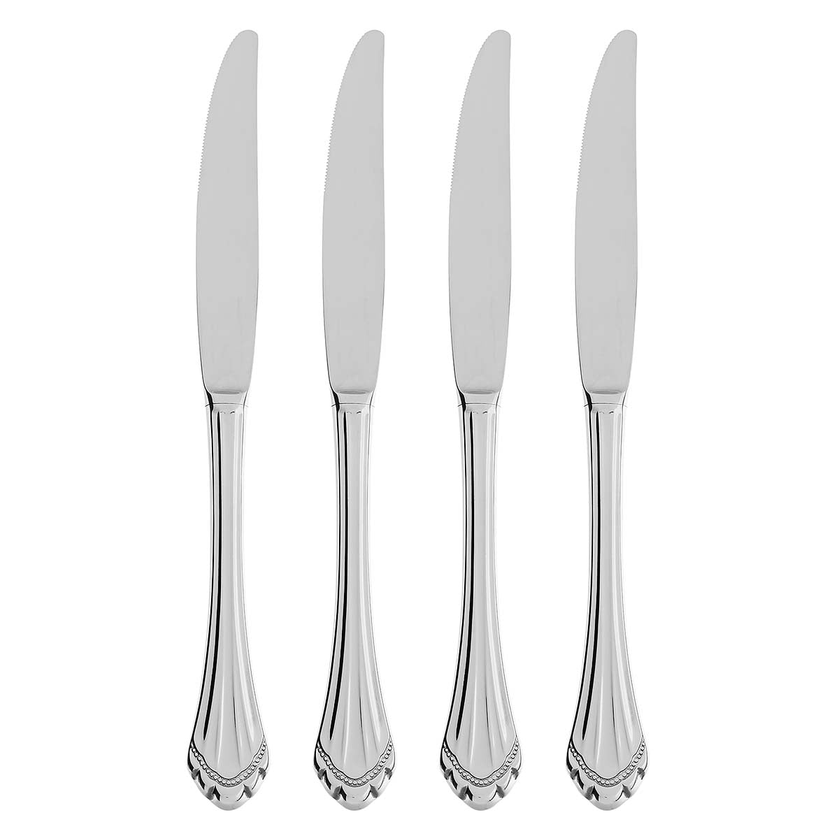 Premium Marquette 18/8 Stainless Steel Dinner Knife Set - 4-Piece Elegant Cutlery for Fine Dining, Restaurant & Home Use