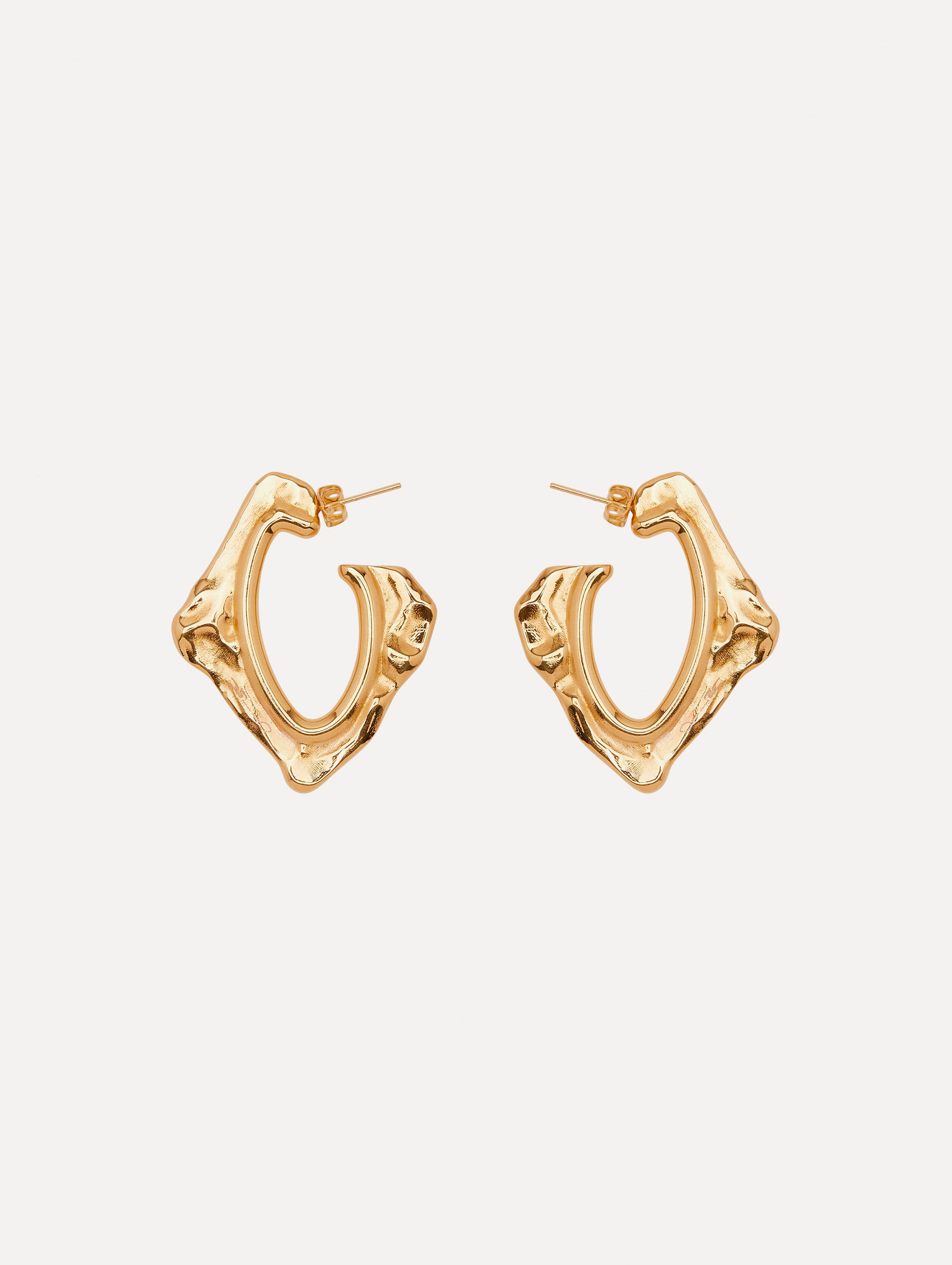Small Abstract O Hoop Earrings for Women - Minimalist Gold Plated Dainty Hoops - Perfect for Everyday Wear, Office & Date Night