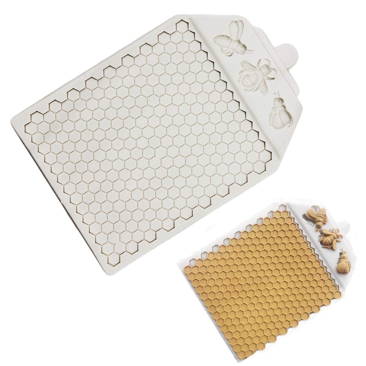 Honeycomb Bee Silicone Fondant Mold - Beehive Cake Decorating Tool for Chocolate, Candy, Polymer Clay & DIY Sugar Crafts - Perfect for Baking, Ice Cubes & Party Treats