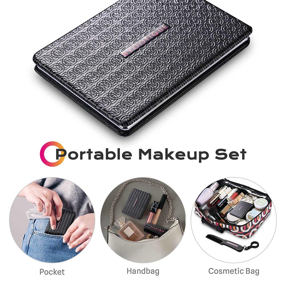 TheLAShop Rectangle Small Compact Mirror 2x Magnifier with Comb - 3 Pack | Portable Travel Makeup Mirror for Purse, Vanity & Professional Salon Use
