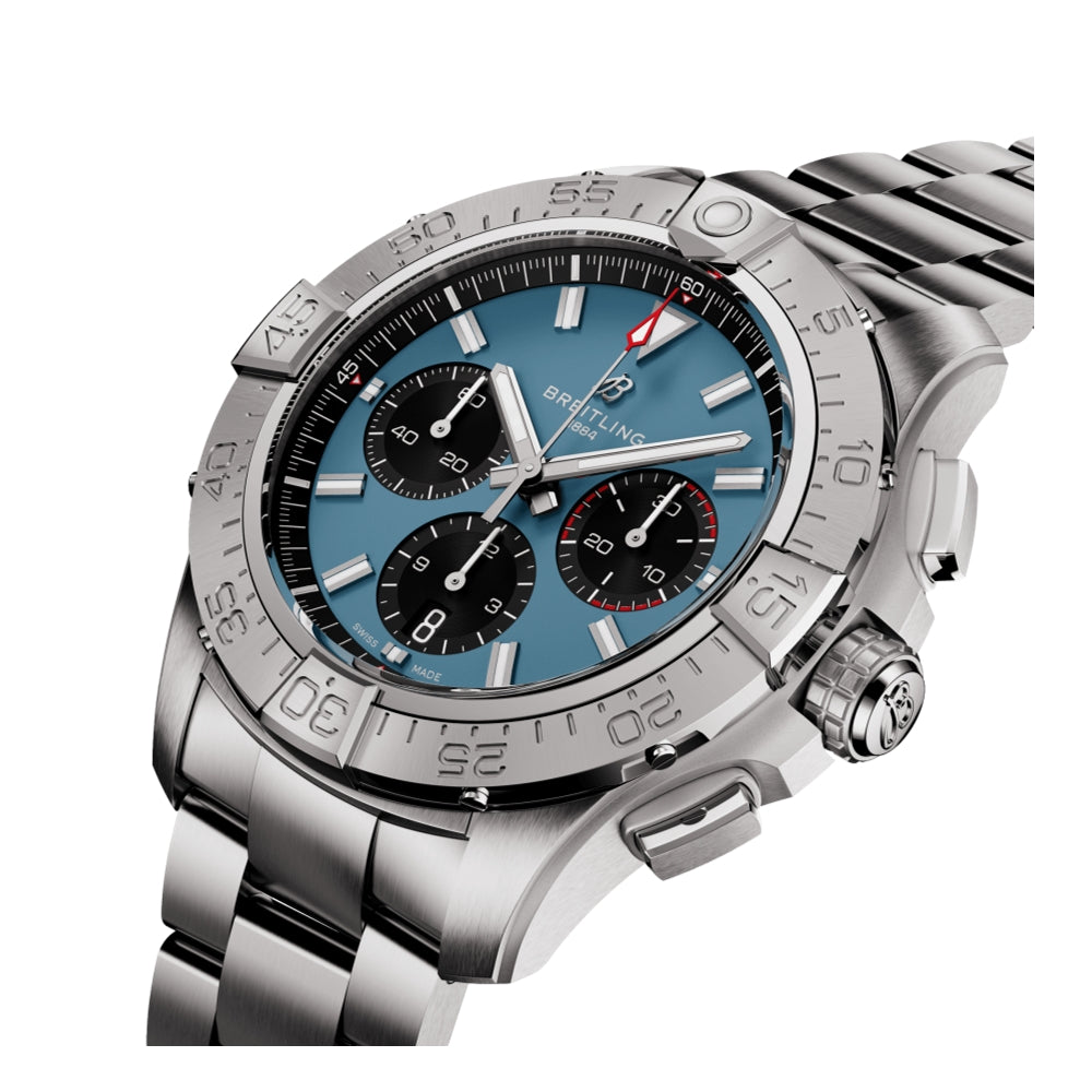 Avenger B01 Chronograph 44mm Blue Dial Stainless Steel Bracelet Men's Watch - Perfect for Business, Casual & Formal Occasions