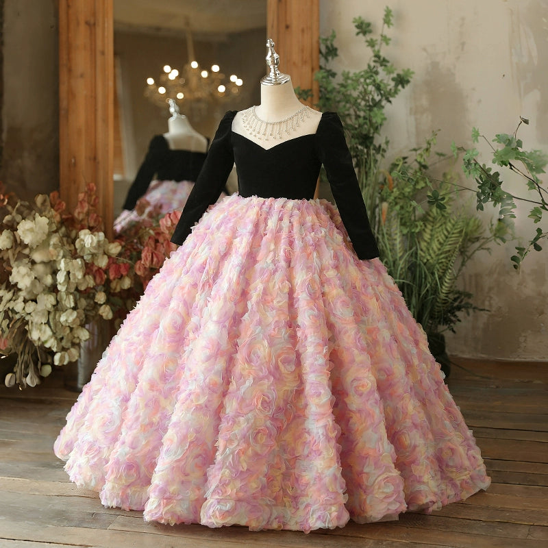 Elegant Christmas Party Dress for Baby Girls - Floral Flower Girl Cake Dress for New Year's & Holiday Celebrations - Perfect for Weddings, Christmas Photos & Special Occasions