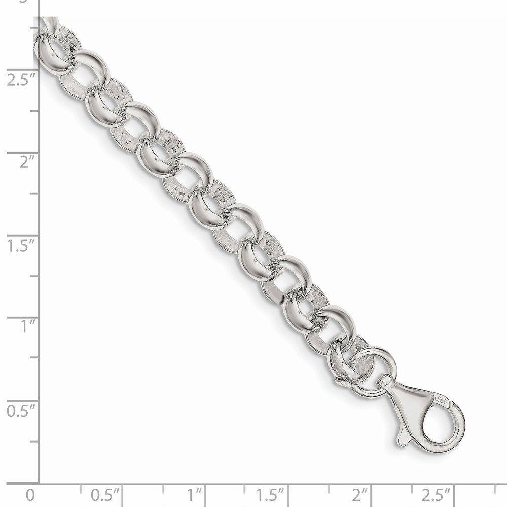 925 Sterling Silver 8mm Belcher Light Charm Bracelet with Secure Lobster Clasp - 7.5 Inch Adjustable Women's Jewelry for Everyday Wear & Gift Giving
