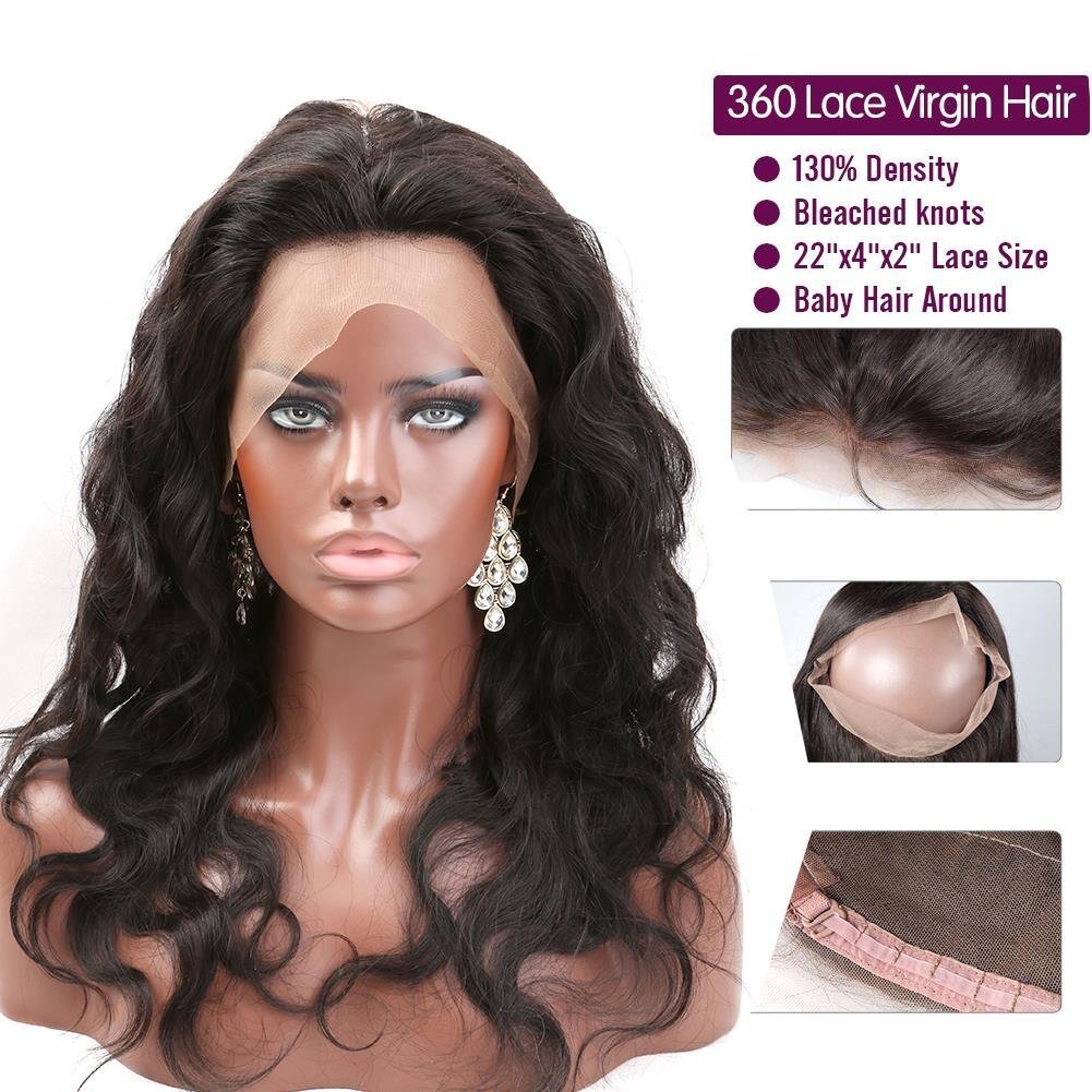 360 Lace Frontal Wig with Baby Hair | Brazilian Virgin Human Hair | Body Wave | Natural Color 14 Inch | Perfect for Daily Wear, Parties & Special Occasions