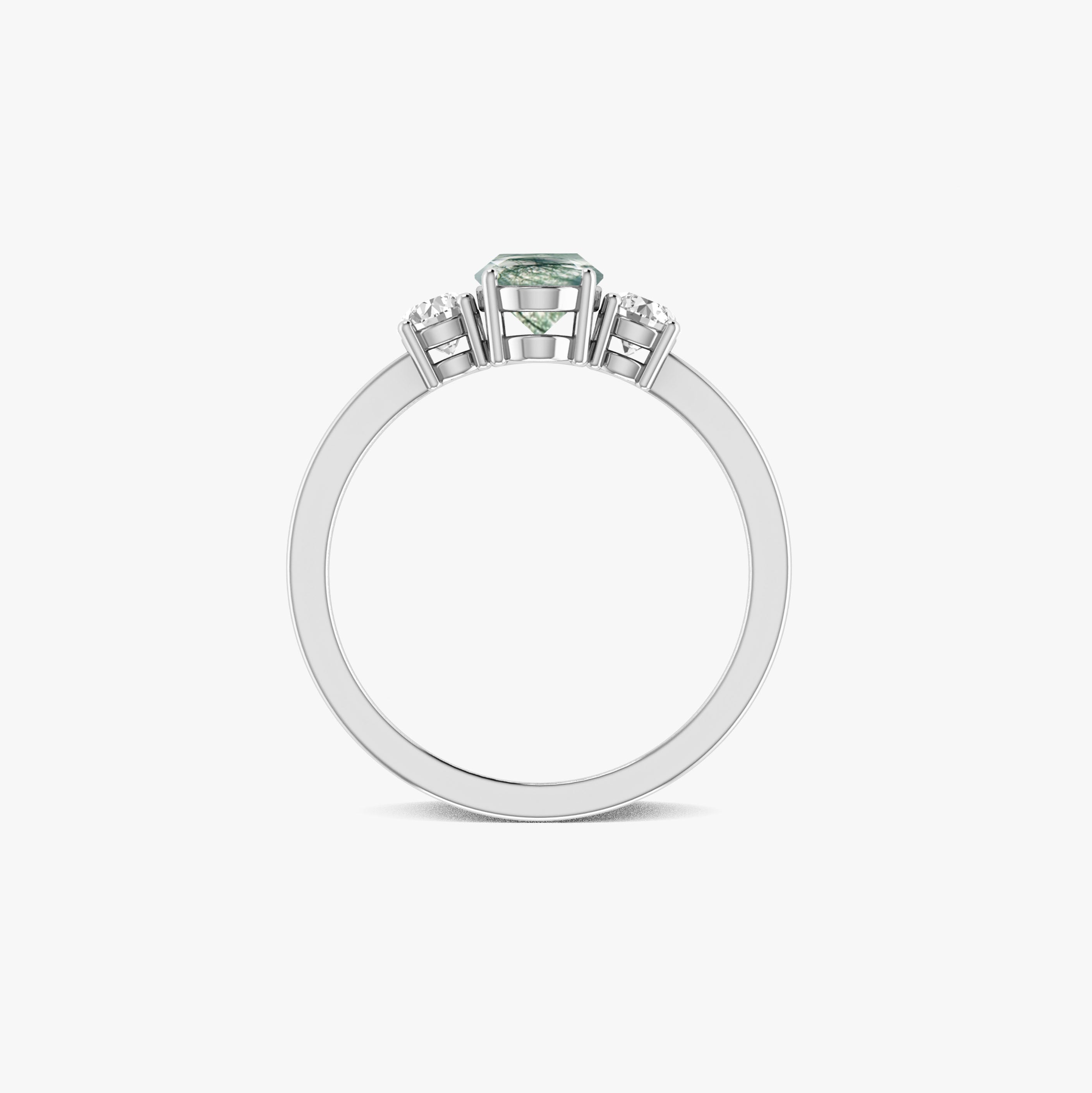 Genuine Moss Agate Gemstone Ring for Women - Natural Green Stone Silver Jewelry - Perfect for Everyday Wear, Gift Giving & Spiritual Healing