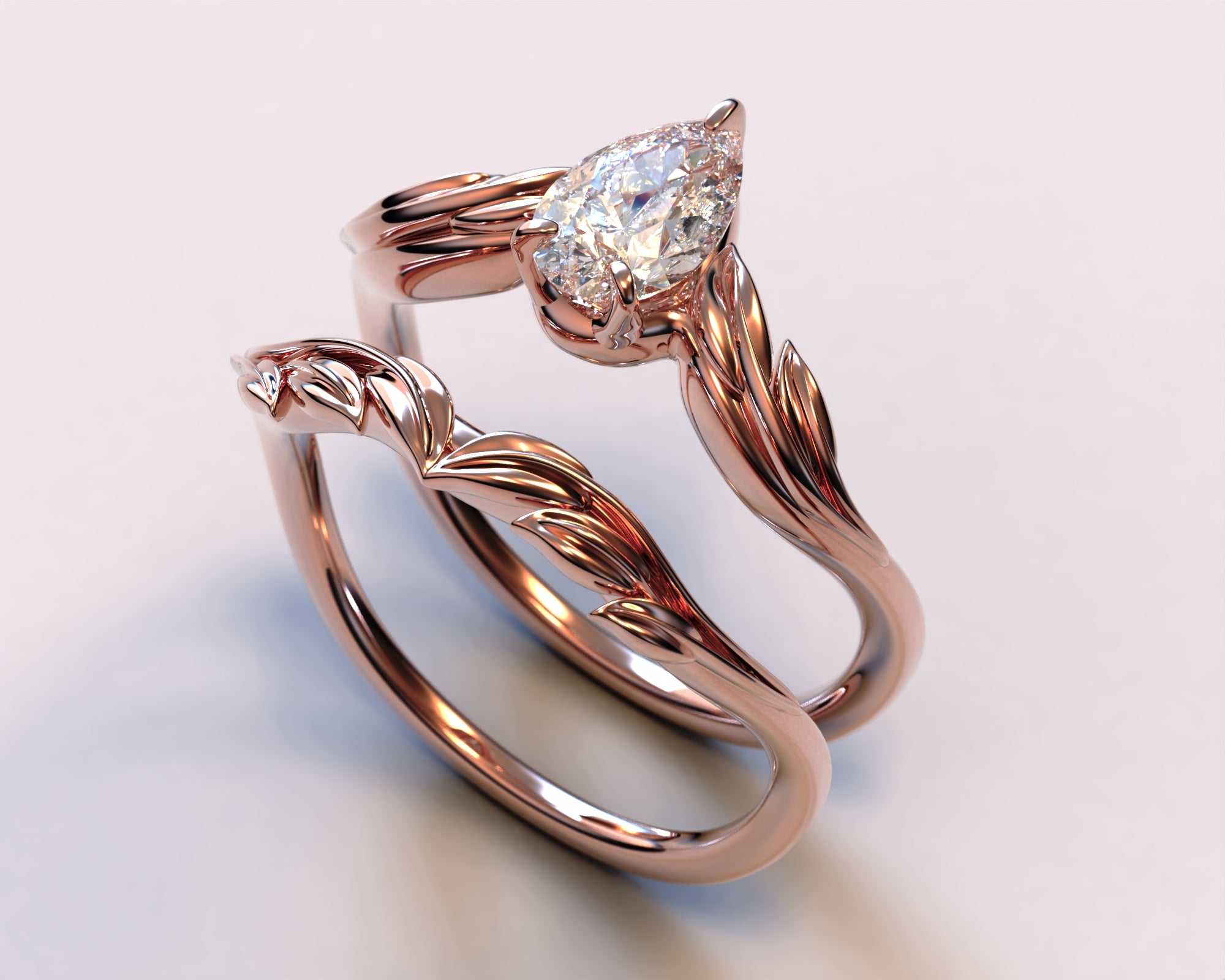 14K Rose Gold Pear Cut Diamond Engagement Ring for Women - Perfect for Proposals, Anniversaries & Romantic Occasions