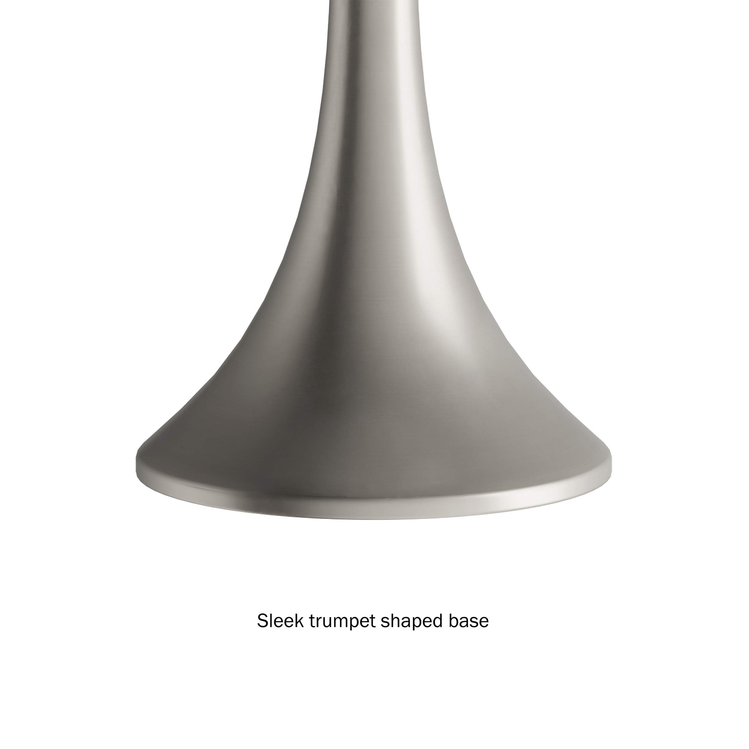 3-Piece Mid-Century Modern Floor & Table Lamp Set with Flared Trumpet Base - Silver Metal Lamps with Energy Efficient LED Bulbs by Lavish Home - Perfect for Living Room, Bedroom & Office Lighting