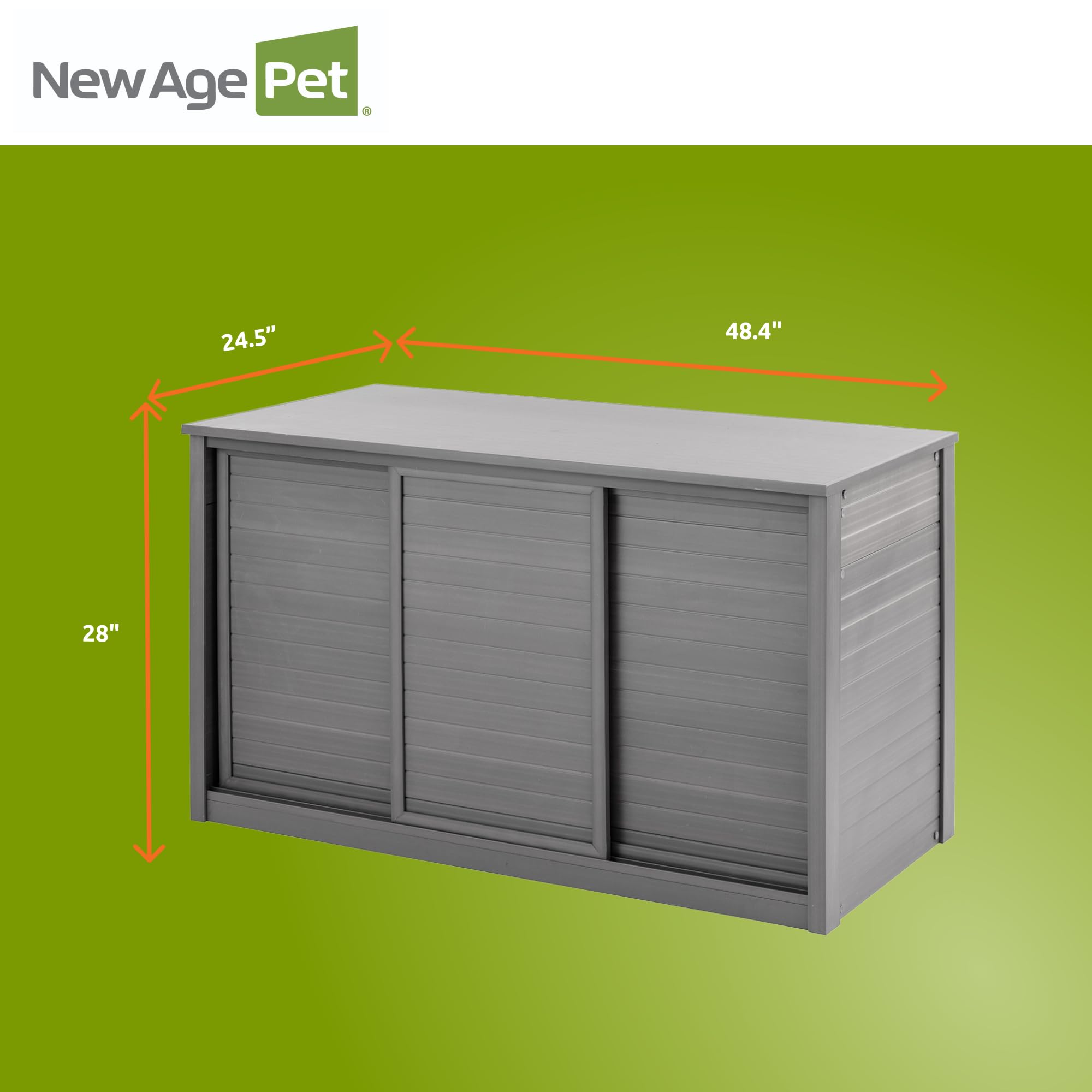 New Age Pet ECOFLEX Versa Stand Storage Cabinet for Dogs & Cats - 48-Inch Durable WPC Composite Pet Organizer | Non-Toxic, Easy Assembly | Store Pet Food, Toys, Bedding & Accessories | Perfect for Living Room, Garage or Pet Room | 10-Year Warranty