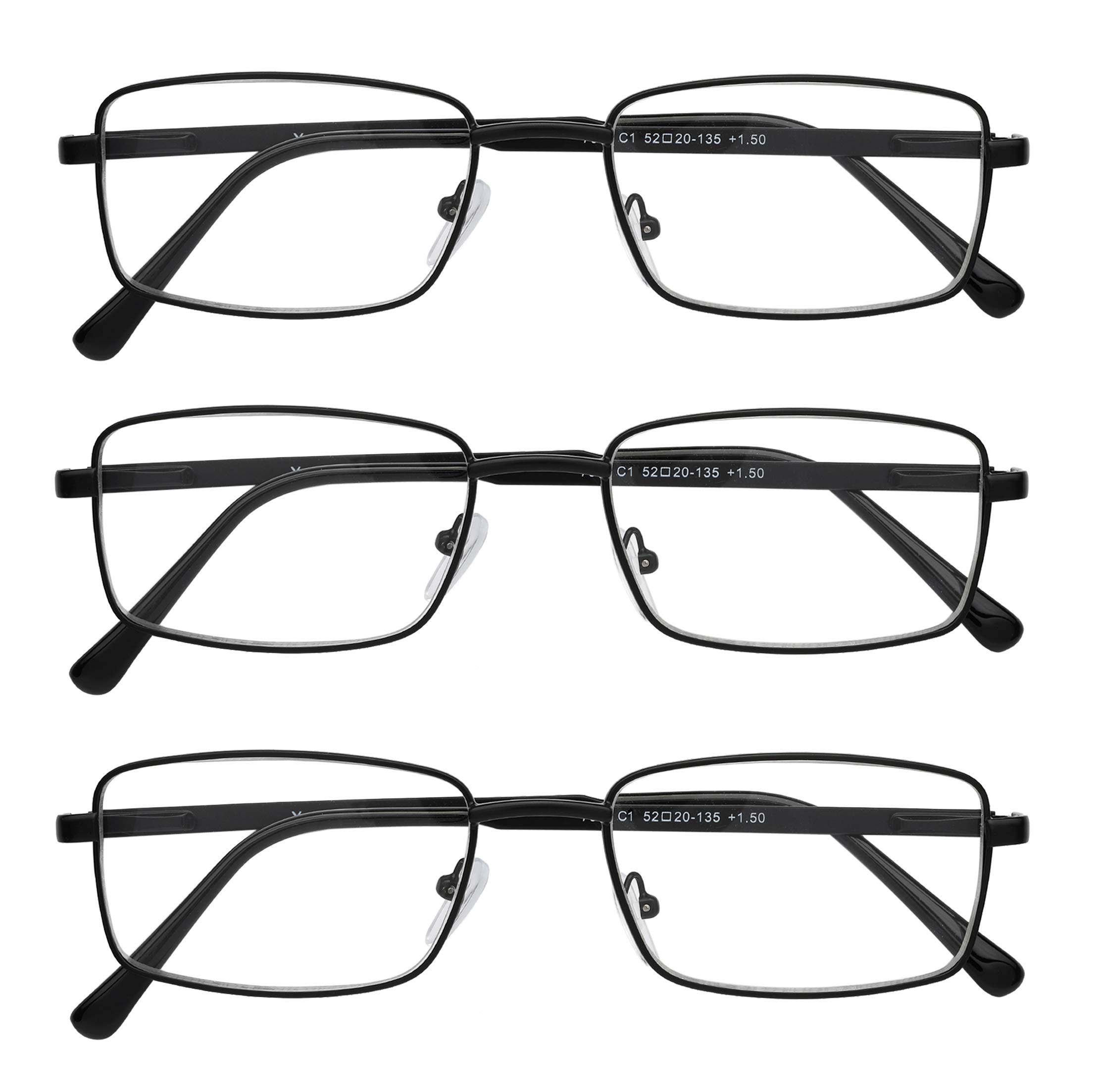 Metal Reading Glasses Set of 3 - Success Eyewear for Men & Women | Perfect for Office & Home Use