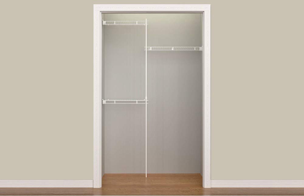 CLOSETMAID White Closet Organizer Kit 5-Foot - Space Saving Wardrobe Storage System for Bedroom, Closet & Home Organization