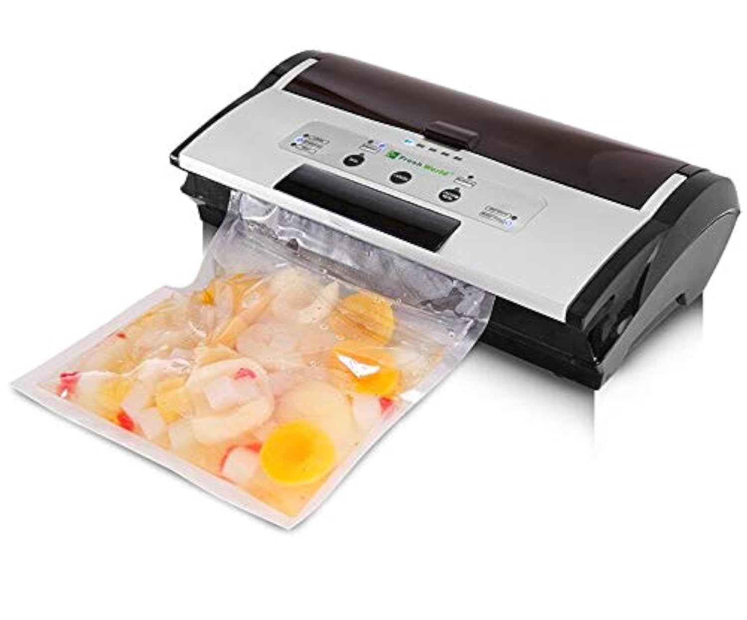 Fresh World FW-3150 Commercial Automatic Vacuum Sealer with Built-in Roll Storage & Cutter - Includes Starter Bags & Rolls for Food Preservation | Perfect for Restaurants, Catering & Home Meal Prep