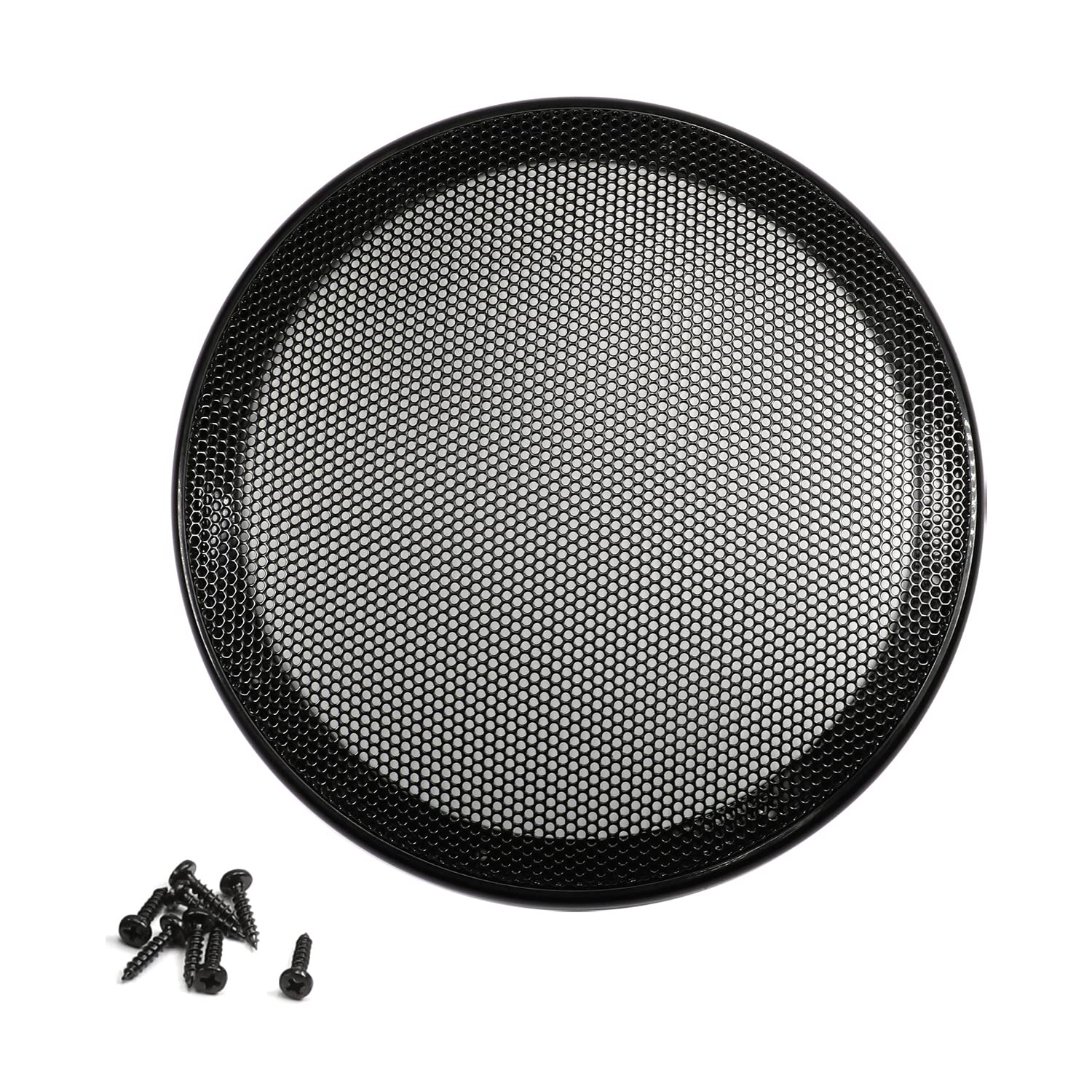 Fielect 10 Inch Black Speaker Grill Cover - Premium Metal Mesh Woofer Guard Protector with 4 Screws - Perfect for Home Audio, Studio Monitors, and Car Speaker Protection