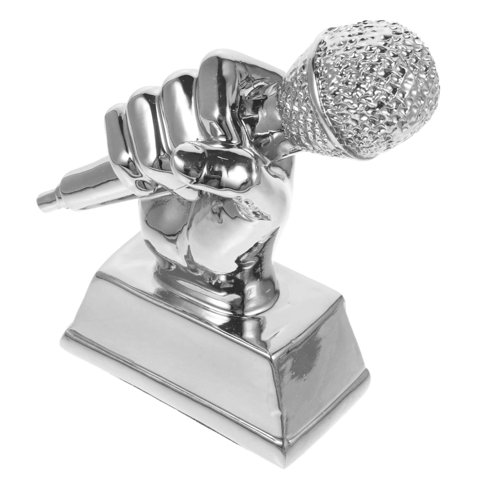 4 Pack Mini Microphone Trophy Awards for Music Competition Students - Handcrafted Bedroom Decor, Home Decoration, Kids Room Accessories - Perfect for Musical Contests, School Events & Gift Giving