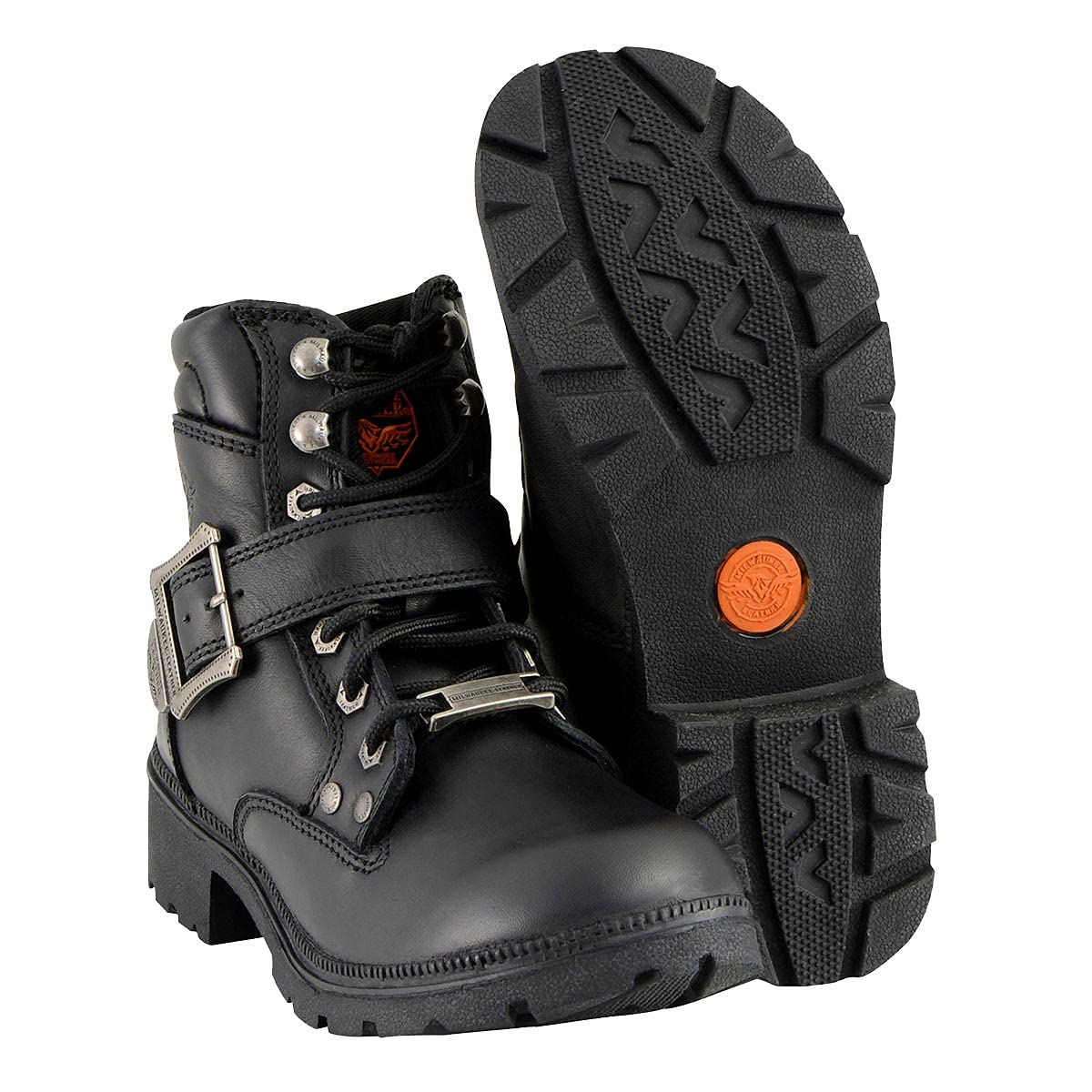 Milwaukee Leather MBL9310 Women's Black Lace-Up Engineer Motorcycle Boots - Perfect for Riding, Biker Events & Everyday Fashion