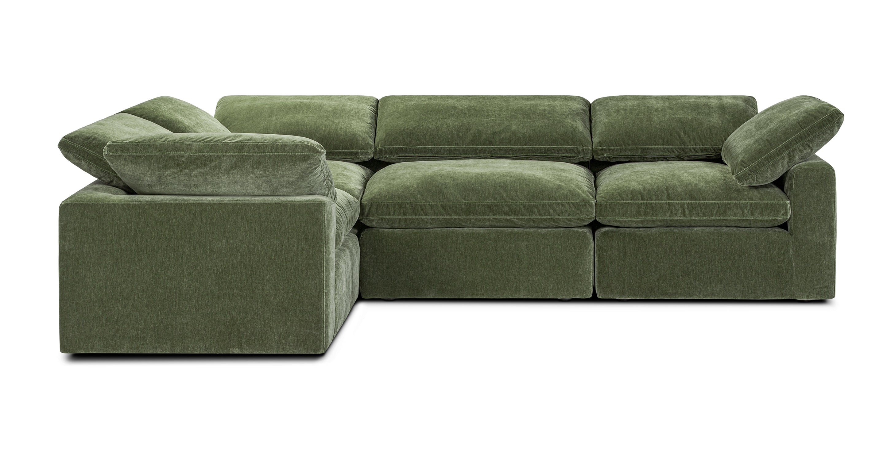 4-Seat Aspen Modular L-Shaped Sectional Sofa - Modern Living Room Furniture for Small Spaces & Apartments - Perfect for Family Gatherings & Movie Nights