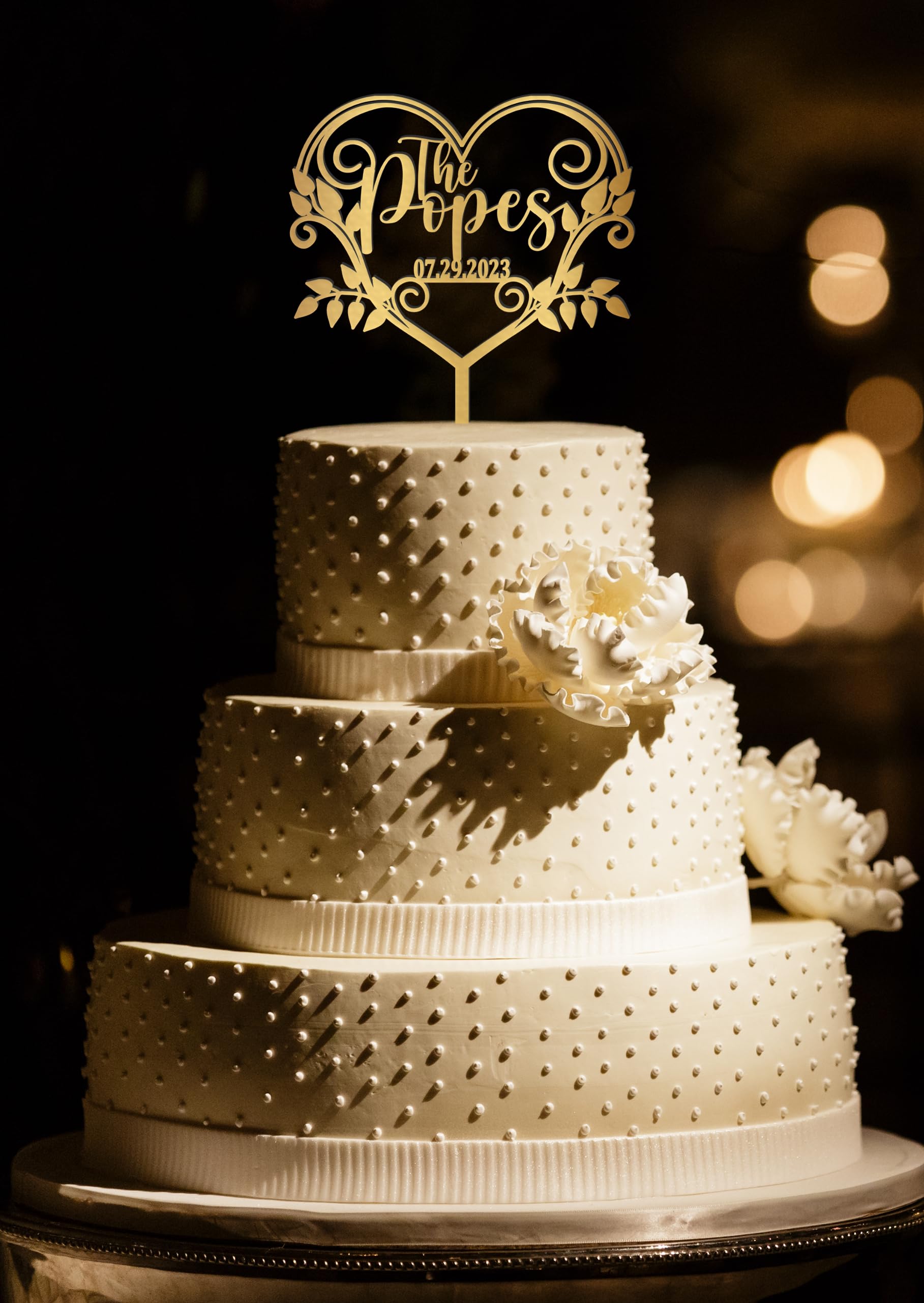 Rustic Wedding Cake Topper - Personalized Mr & Mrs Anniversary Cake Decor - Custom Calligraphy Cake Topper for Weddings, Anniversaries & Special Celebrations