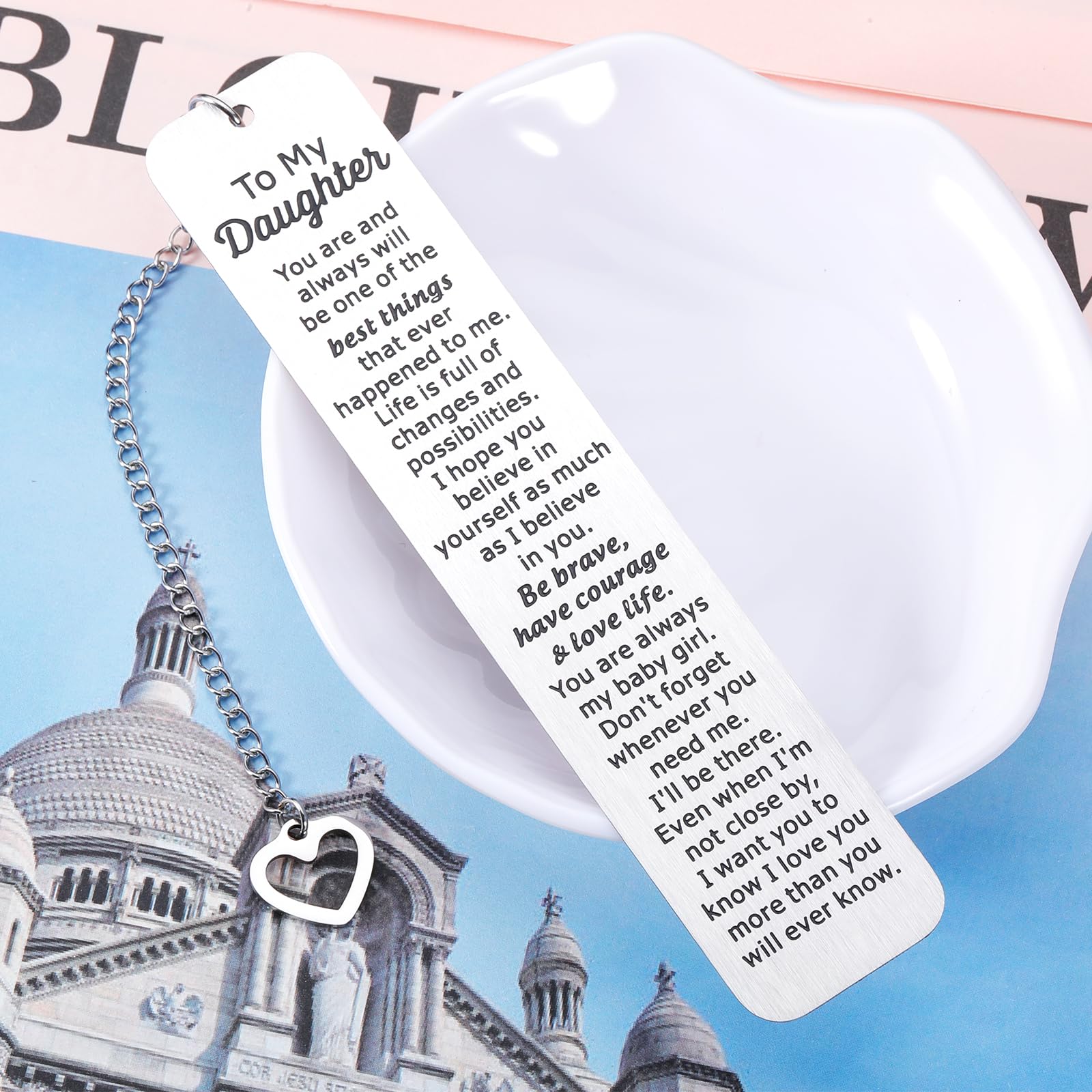Inspirational Bookmark for Kids - Birthday Gift for Daughter, Stepdaughter & Teen Girls - Graduation & Back to School Present - Perfect for Reading, Book Lovers & Students