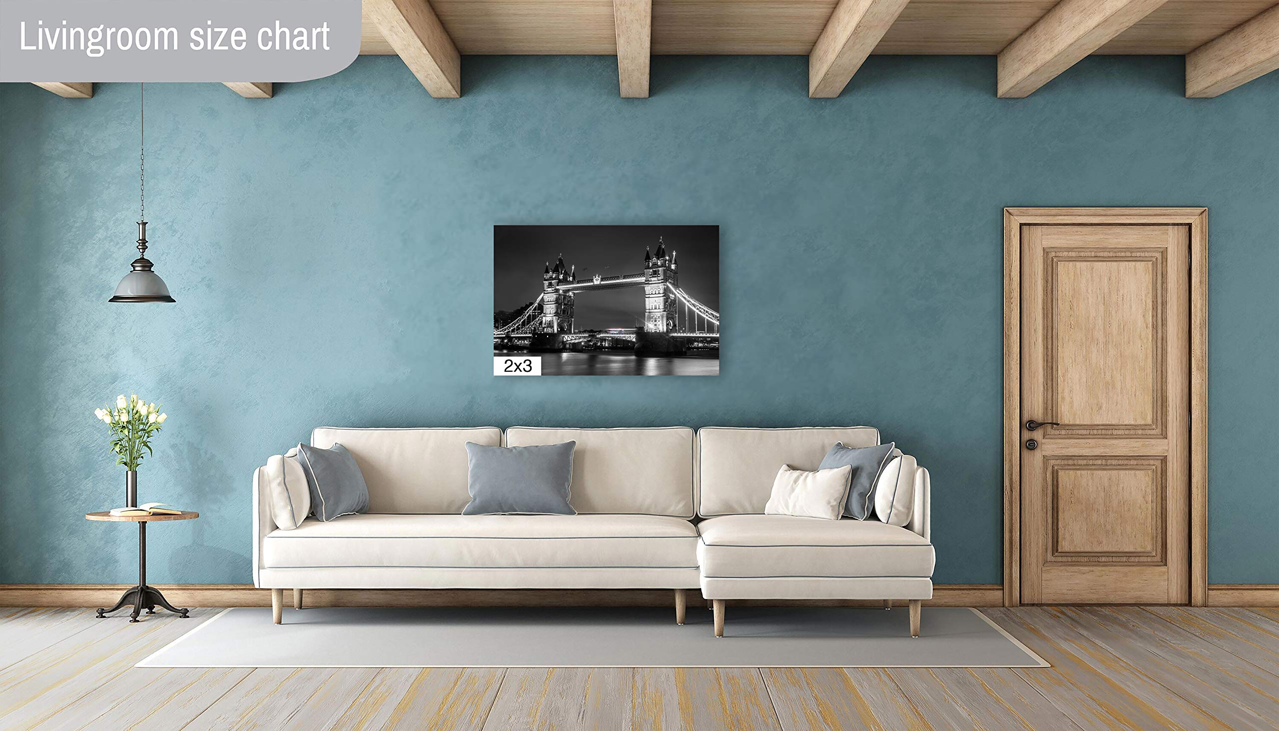 Black and White Tower Bridge London England Photography - Canvas Metal Wall Art Print for Living Room & Bedroom Decor | UK Landmark Cityscape Home Office Wall Decor