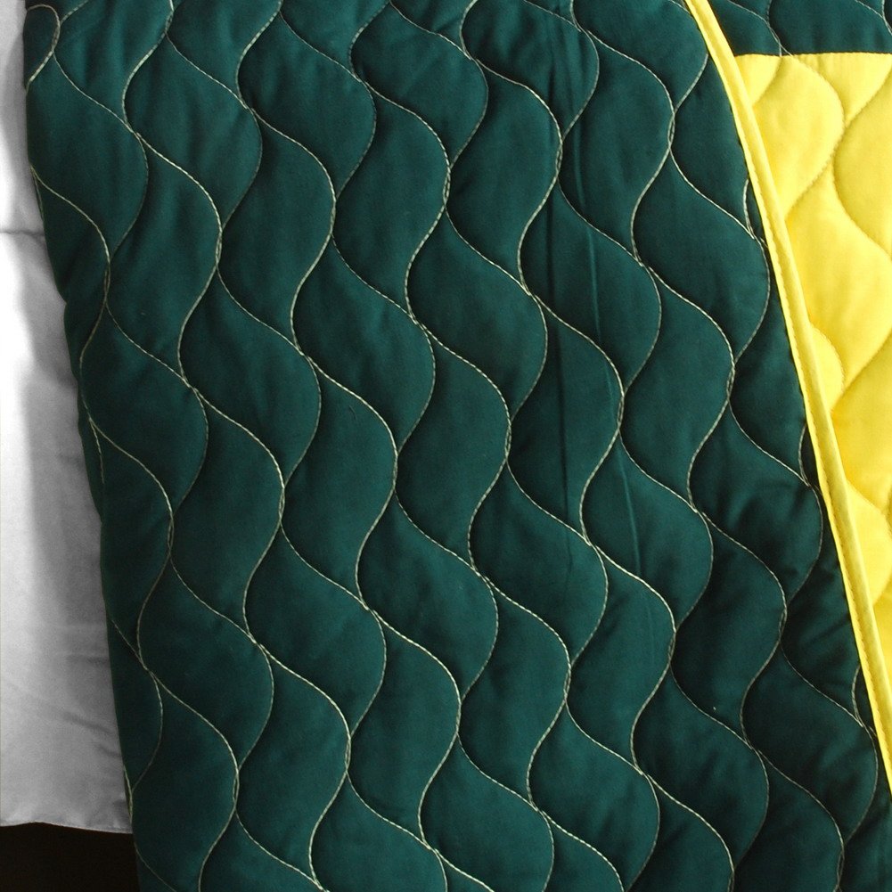 Ixora Chinensis Vermicelli-Quilted Patchwork Plaid Quilt Set - Full/Queen Size Bedding for Cozy Bedroom Decor