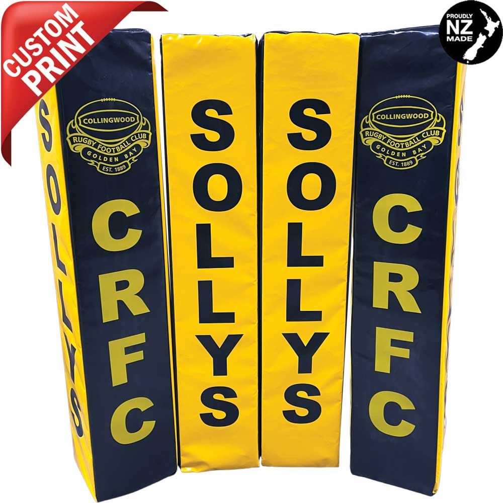 Custom Printed Rugby Goal Post Protector Pads - Durable Safety Padding for Rugby Posts - Perfect for Training, Matches & Field Protection