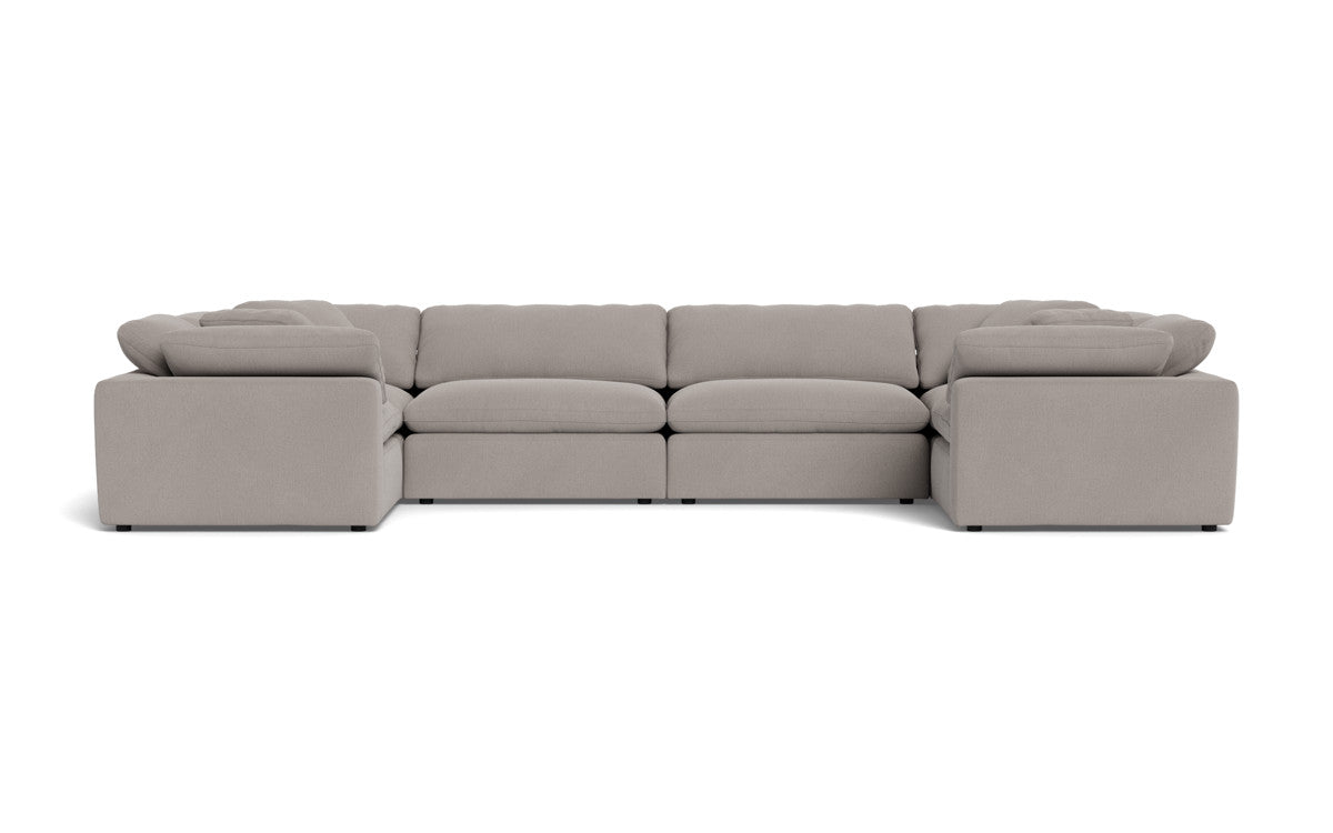 Fluffy 4-Piece U-Shaped Sectional Sofa Set - Soft Corner Couch for Living Room, Family Room or Lounge Area - Perfect for Movie Nights and Entertaining Guests