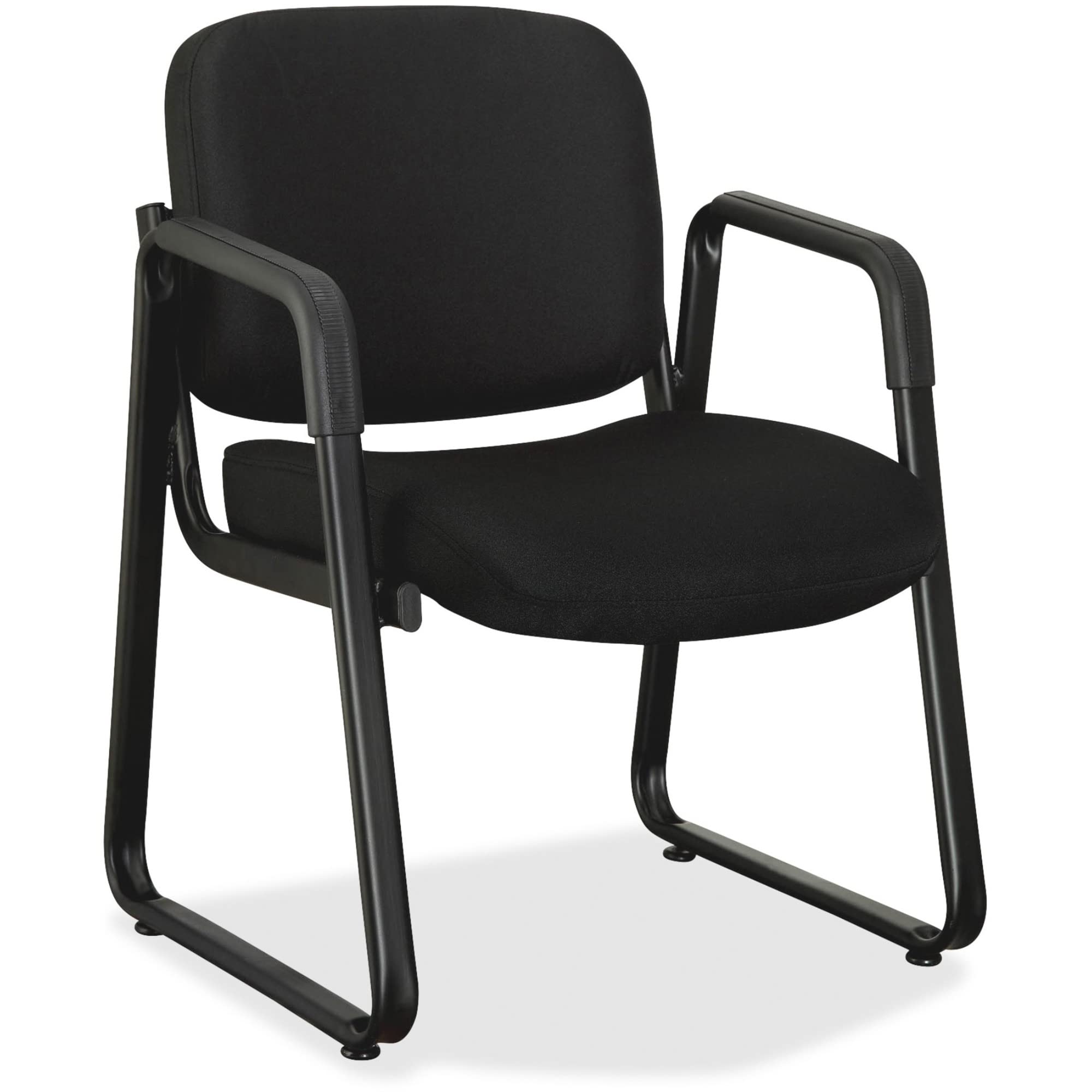 Lorell Fabric Guest Chair - Black, Ergonomic Office Chair for Visitors, Comfortable and Durable - Perfect for Reception Areas, Conference Rooms, and Home Offices