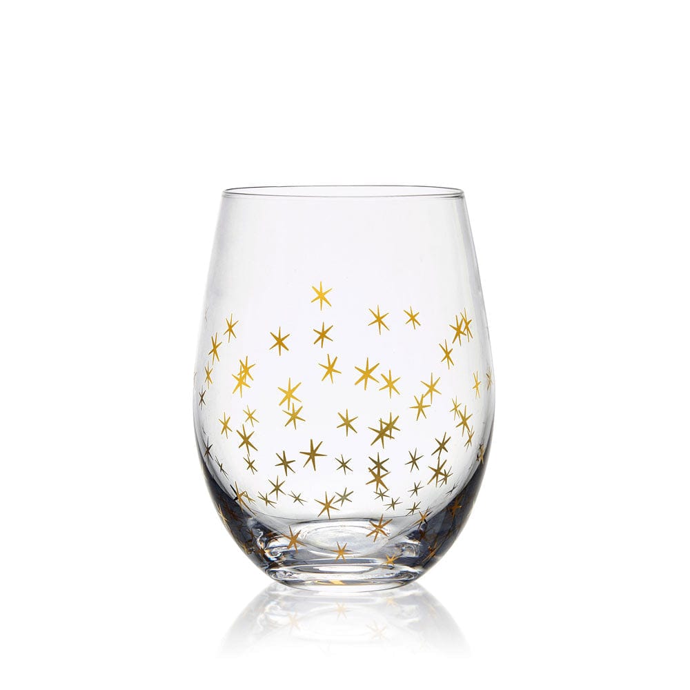 Elegant Set of 4 Stemless Wine Glasses for Parties, Weddings & Home Entertaining - Shatterproof & Dishwasher Safe