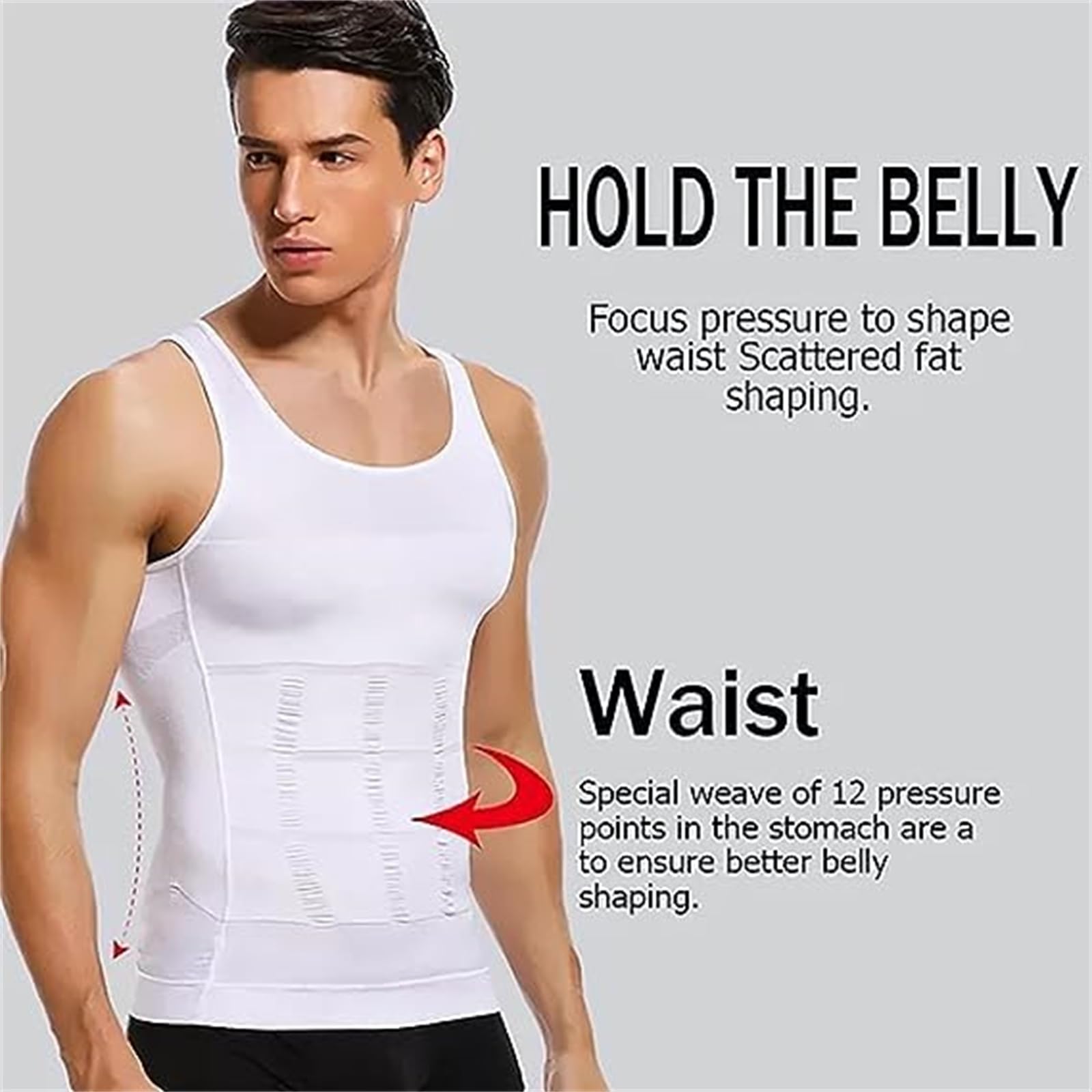 Men's Compression Body Shaper Vest - Shaperluv Tank 2.0 (2PCS, Size 2XL) - Slimming Workout Shirt for Gym, Running & Everyday Wear
