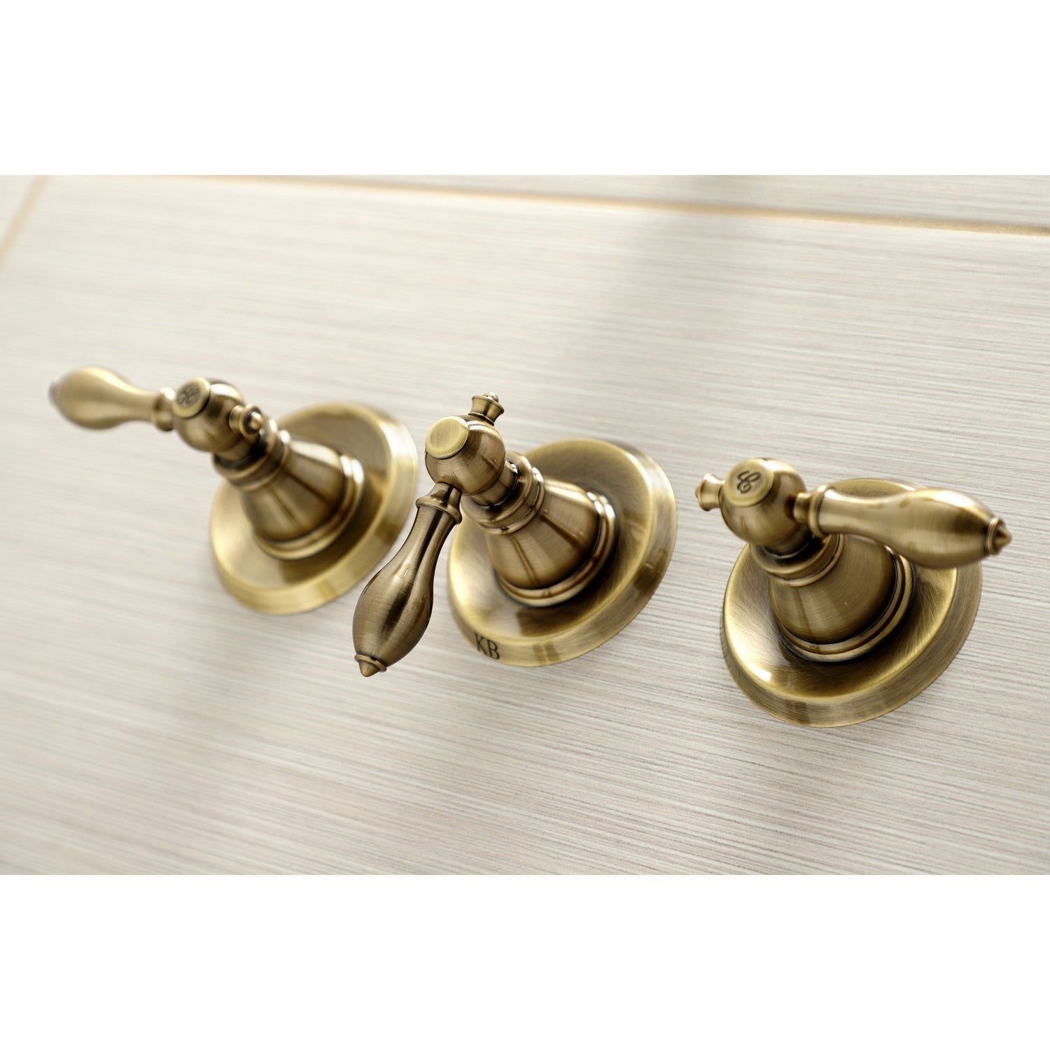 American Classic KB233ACLAB Triple Handle Tub and Shower Faucet in Antique Brass - Perfect for Vintage Bathroom Renovations & Luxury Spa Showers