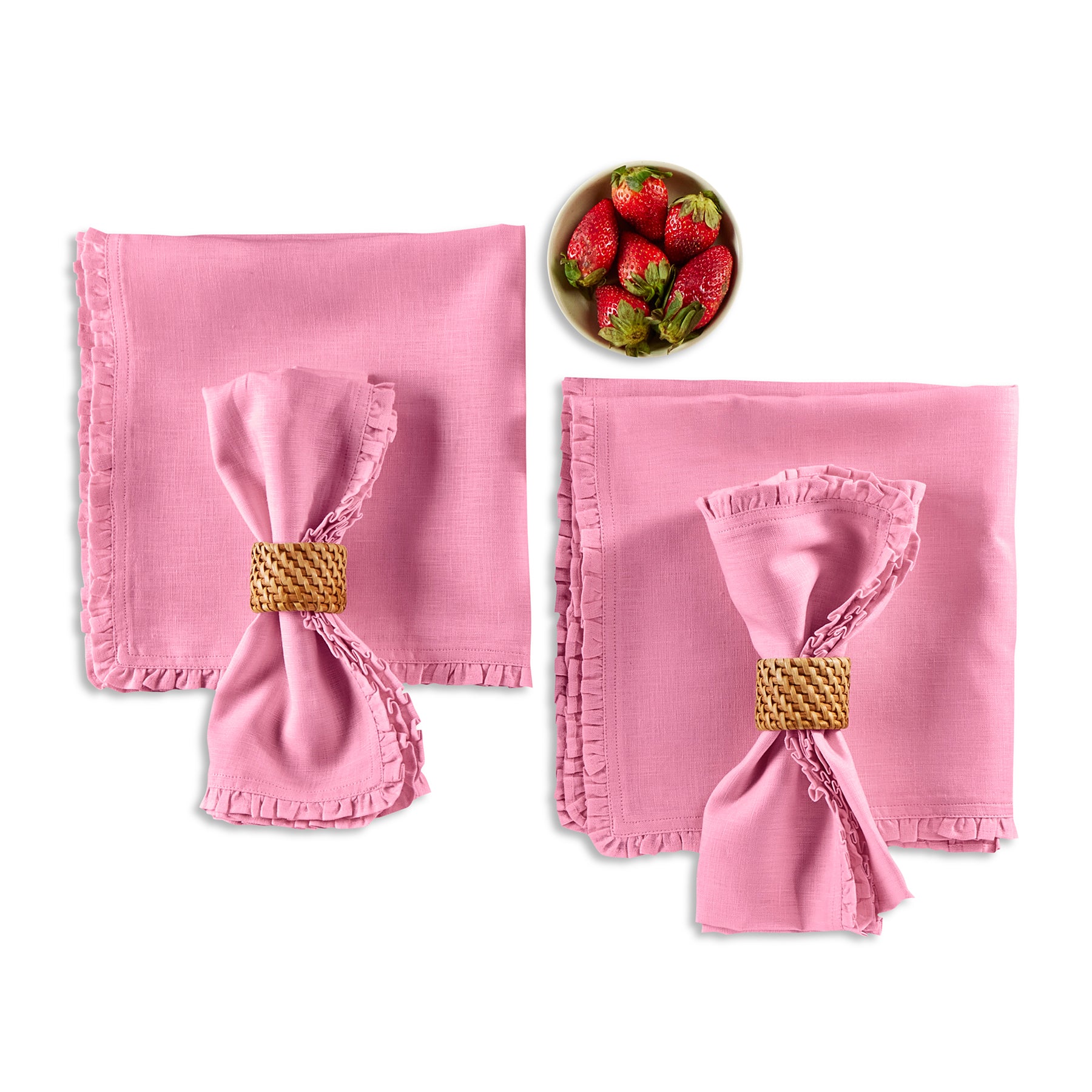 Juliette Ruffle Napkins - Set of 4 Premium Cotton Napkins for Dining, Parties & Special Occasions | Elegant Table Setting & Home Decor Accessories