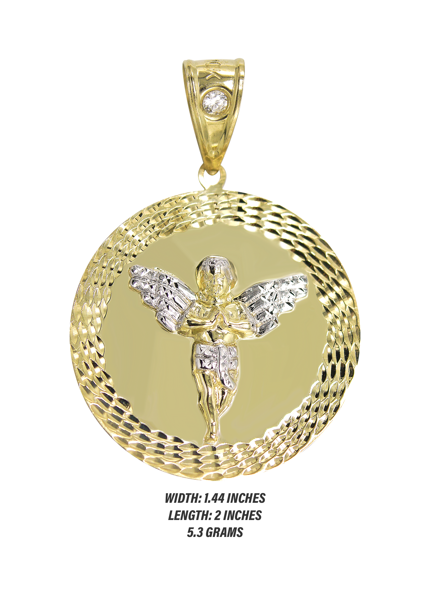 10K Gold Angel Pendant Necklace - 5.3 Grams Dainty Religious Jewelry for Women - Perfect Gift for Christmas, Baptism & Special Occasions