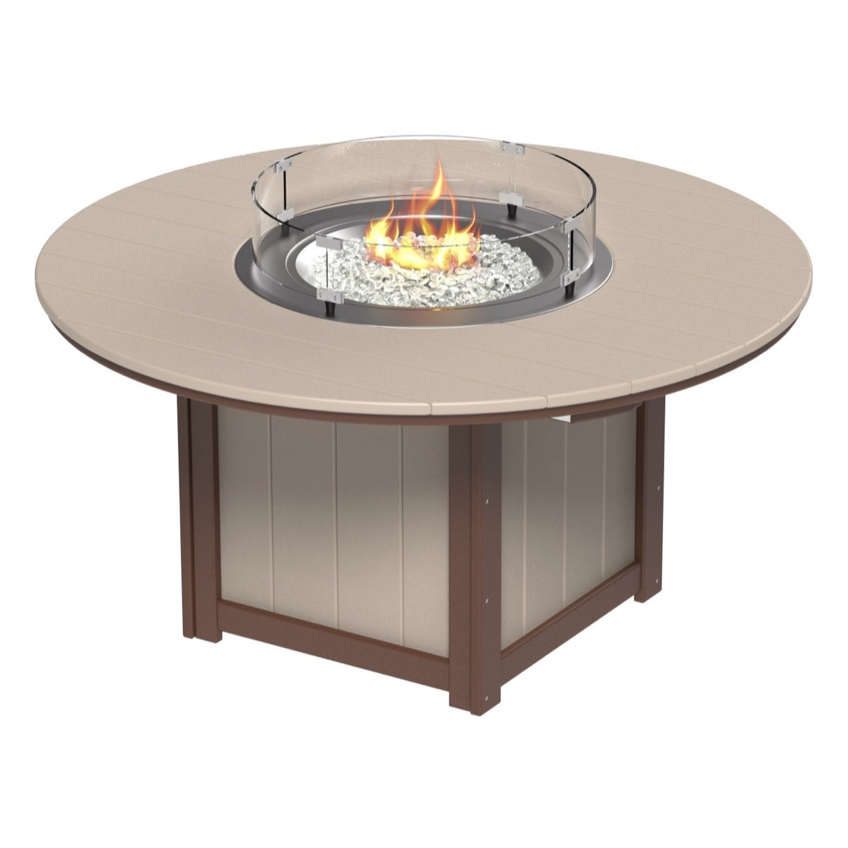 LuxCraft Lumin 60-Inch Round Fire Table - Outdoor Propane Fire Pit for Patio, Backyard, and Poolside Gatherings
